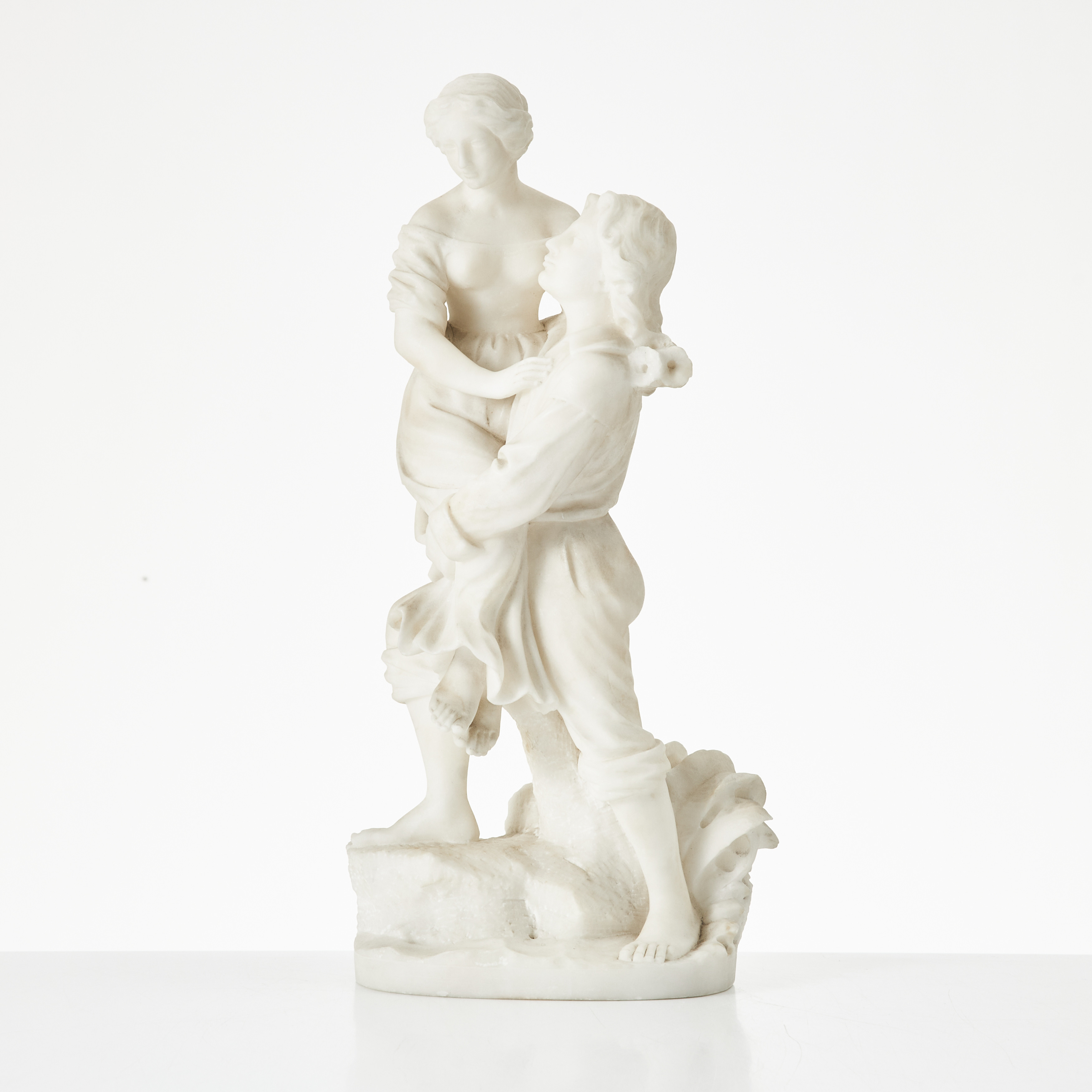 OKÄND KONSTNÄR, 1800-tal, figurgrupp, skulpterad i alabaster.