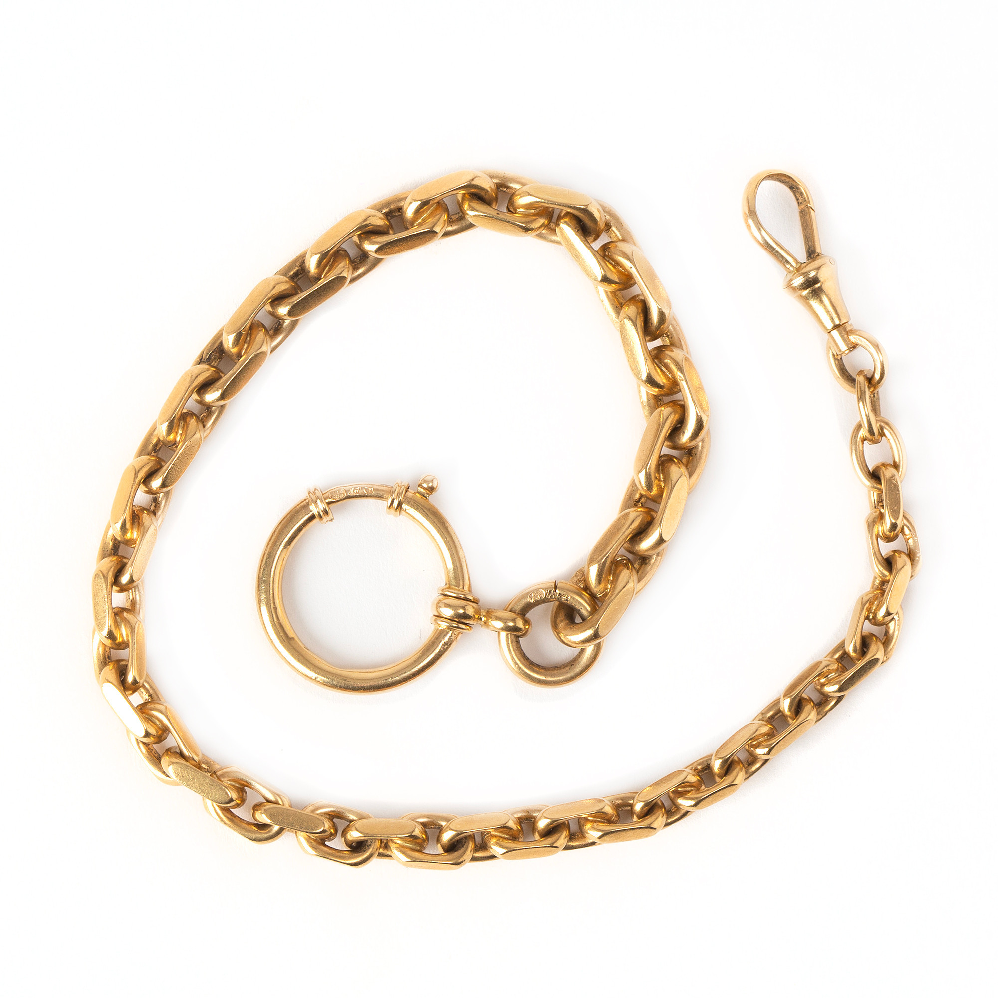 KLOCKKEDJA, 18K guld.