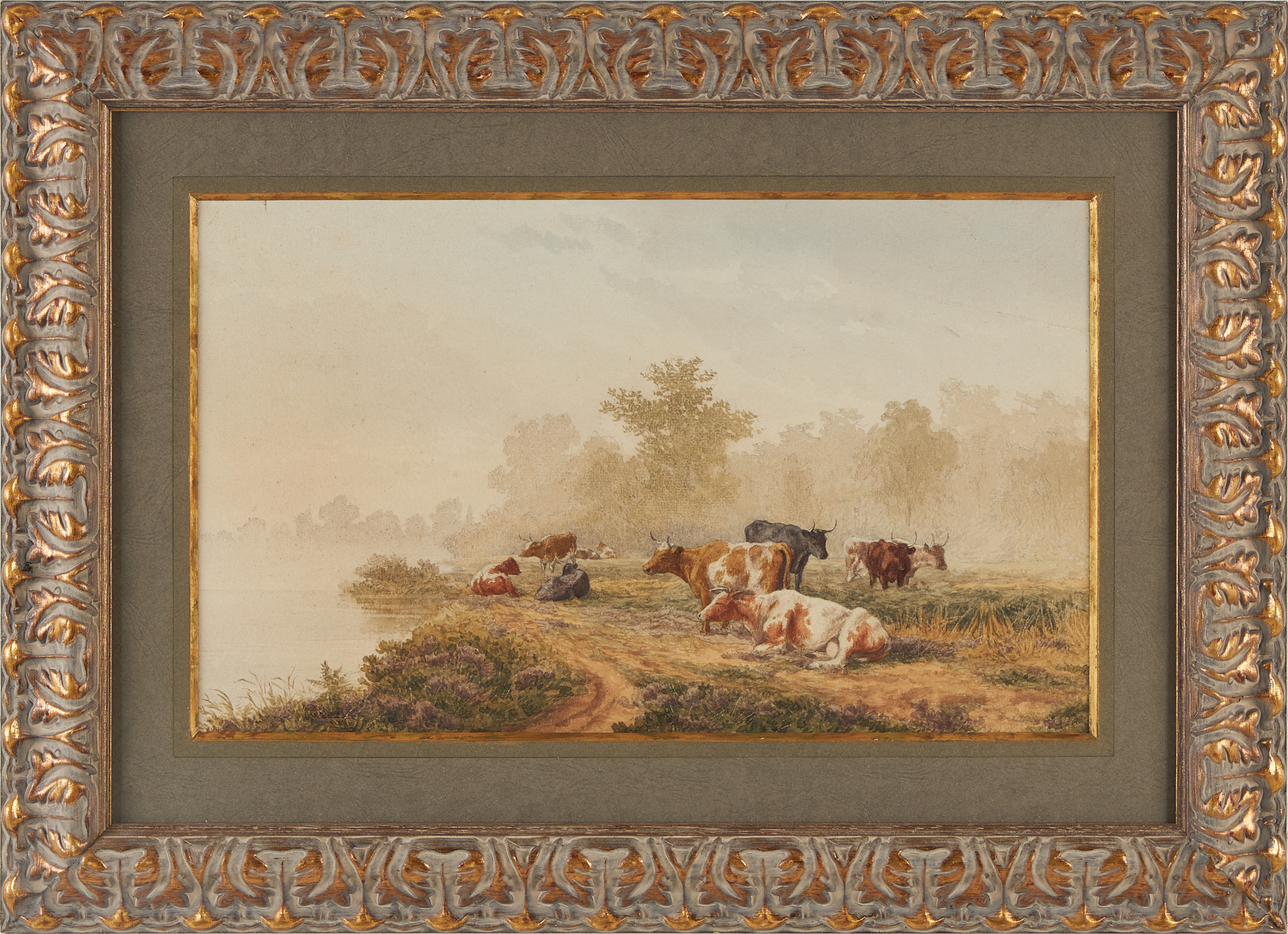 OIDENTIFIERAD KONSTNÄR, 1800-TAL. Landskap med boskap.