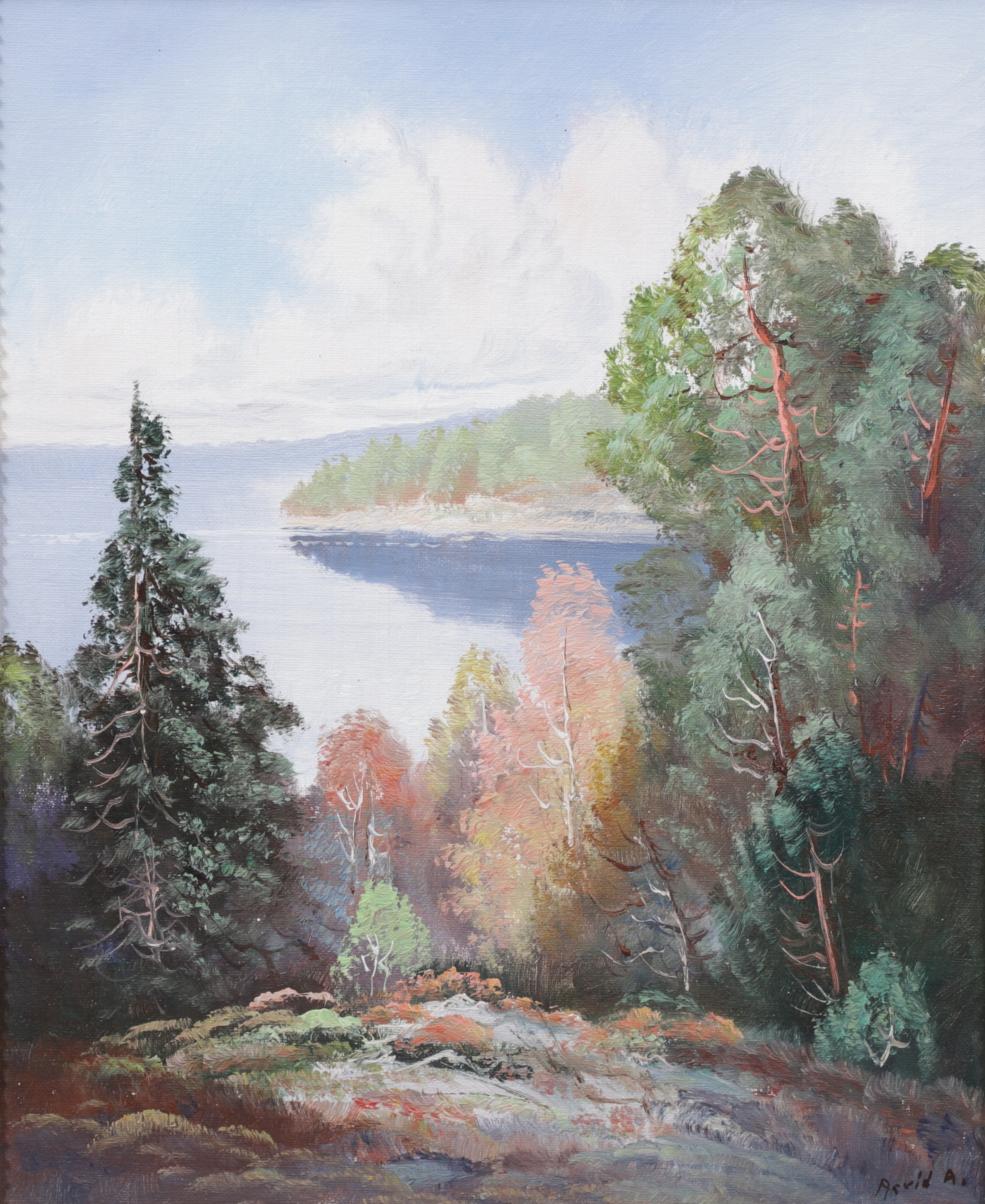 ARVID ANDERSSON. Skogsutsikt. Olja på duk, signerad.