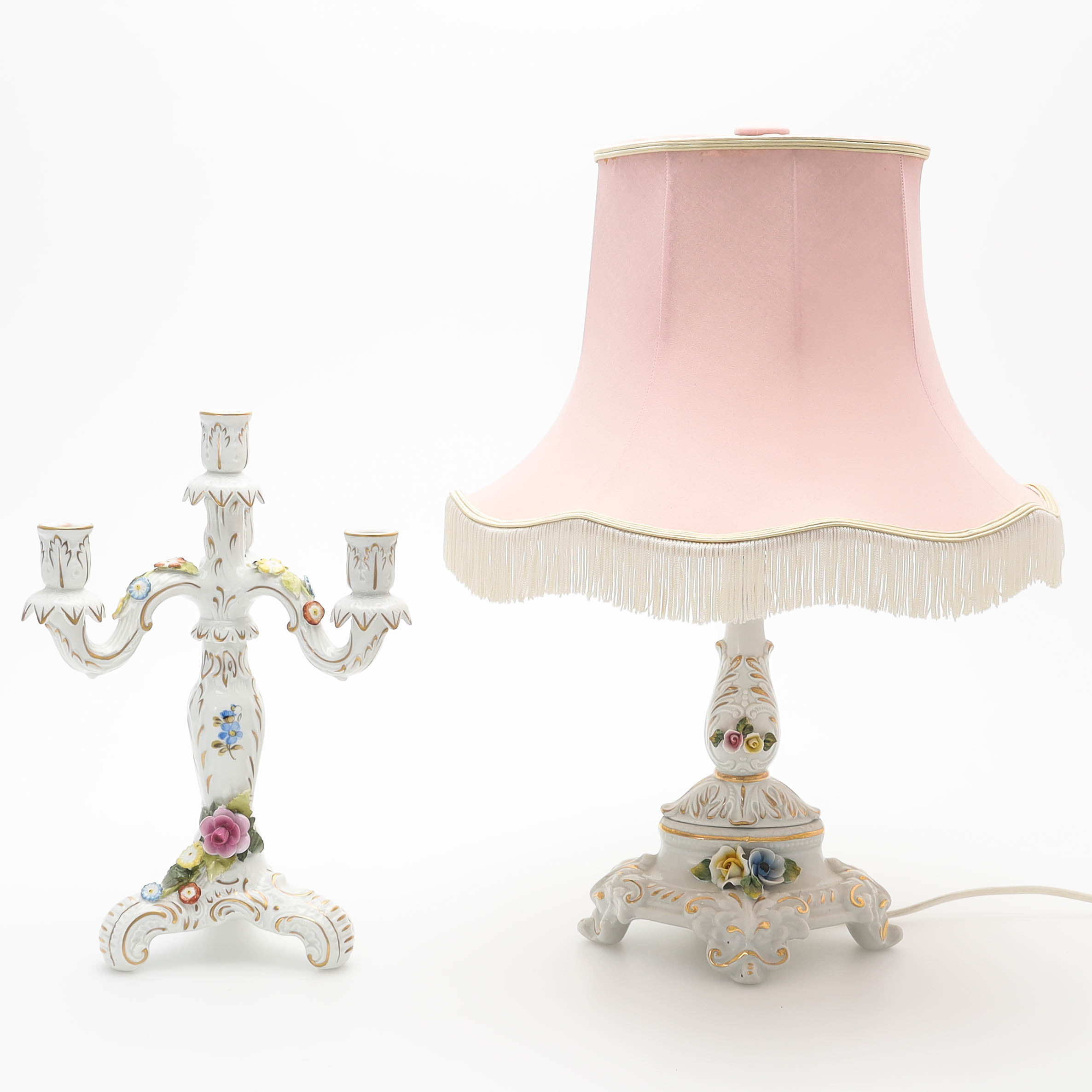 KANDELABER & BORDSLAMPA, 2 delar, Plaue Schierholz, Tyskland.