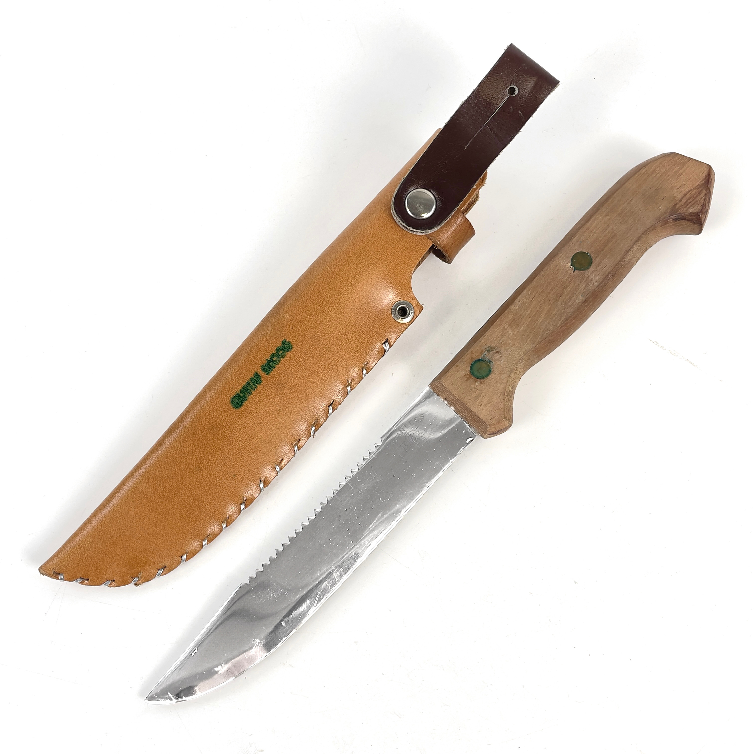 FISKEKNIV/JAKTKNIV med läderfodral, Gustaf Skoog, Mora.
