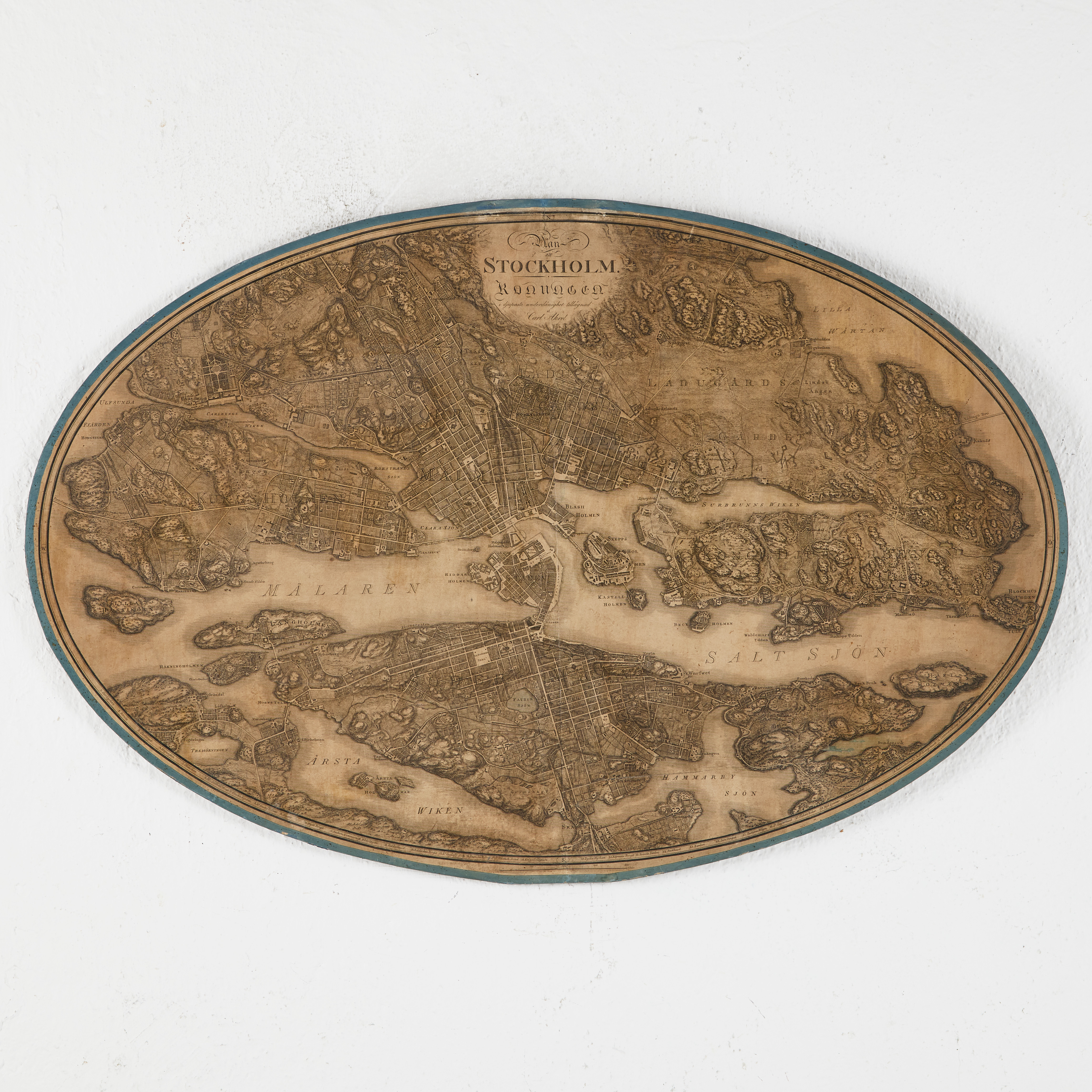 AKREL, CARL. Plan af Stockholm. Konungen i djupaste underdånighet tillägnad af Carl Akrel. 1805.