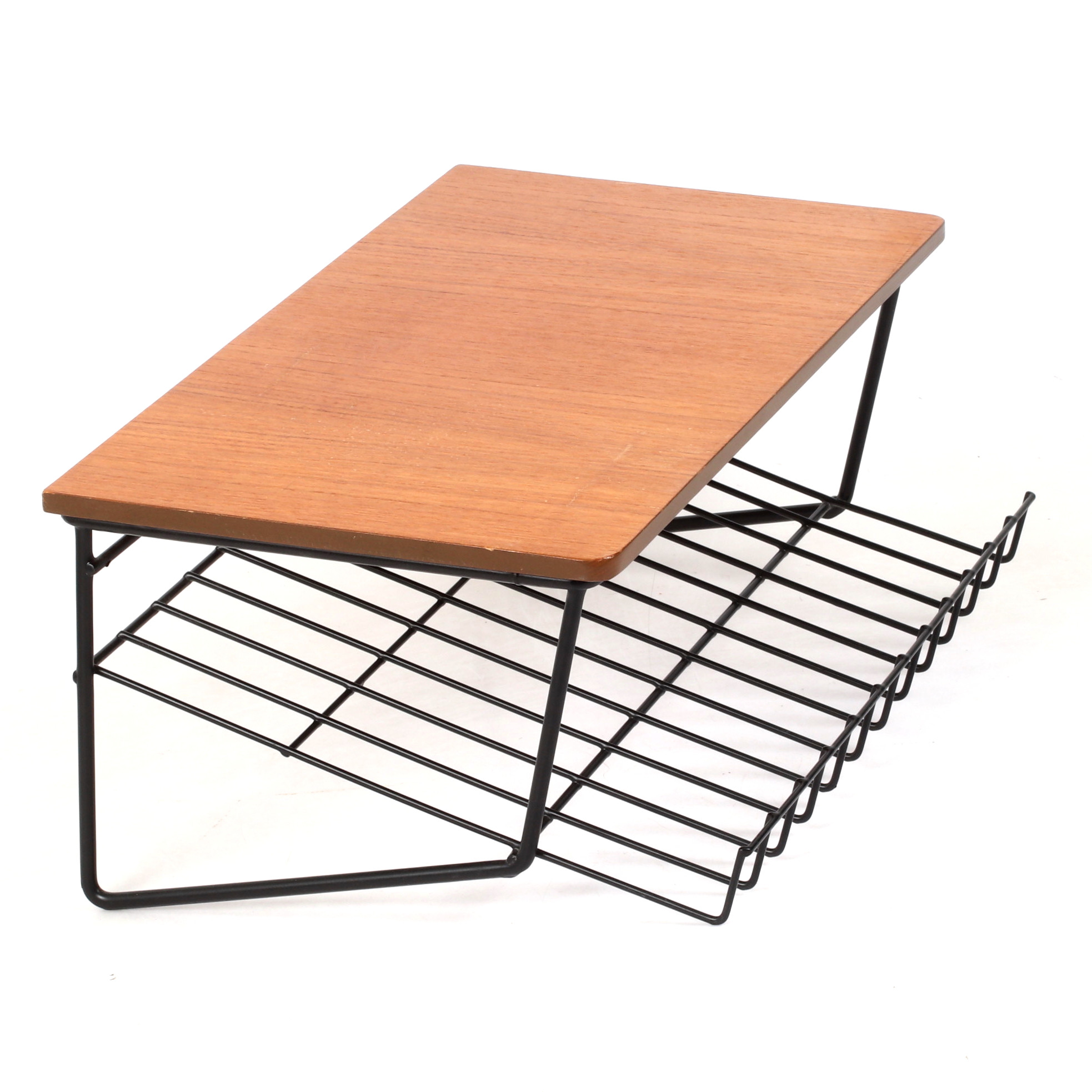 TELEFONHYLLA med TIDNINGSHYLLA, teak och metall, 1950/60-tal.
