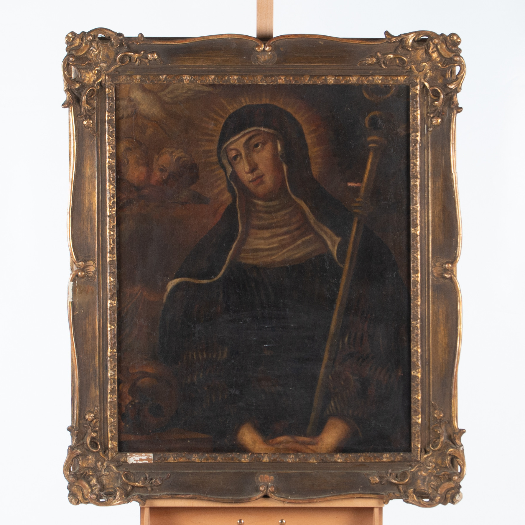 OKÄND KONSTNÄR. HELGONMOTIV, sannolikt Spanien, 1700-/1800-tal. Olja på duk.