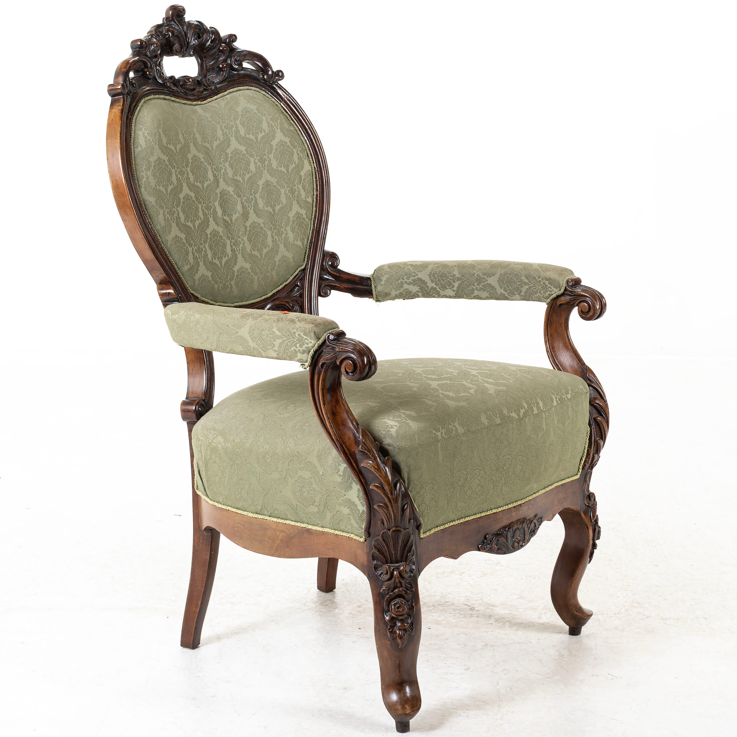 FÅTÖLJ, skuren dekor, nyrokoko, 1800-talets slut.