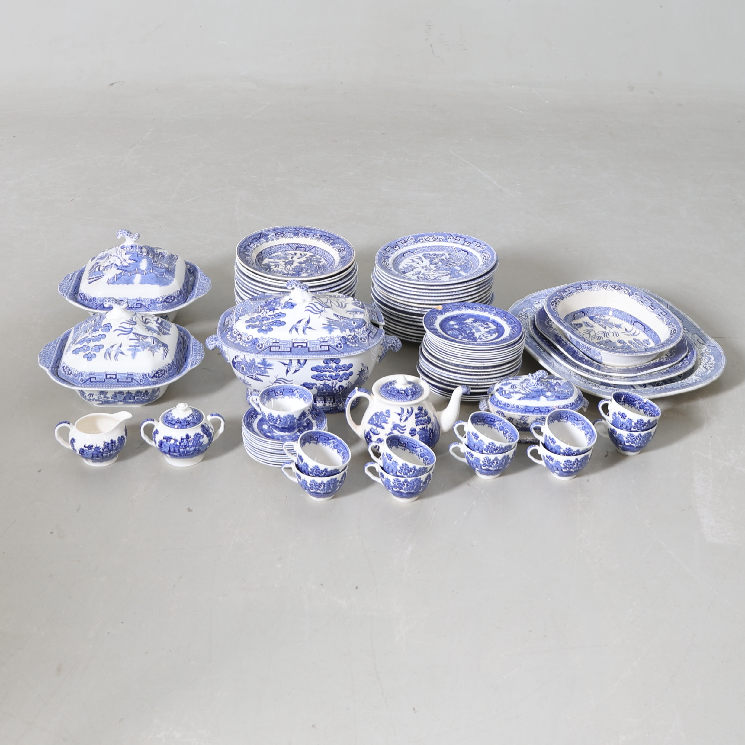 SERVIS, 76 delar, flintgods, "Willow", W.R. Midwinter Ltd., England.