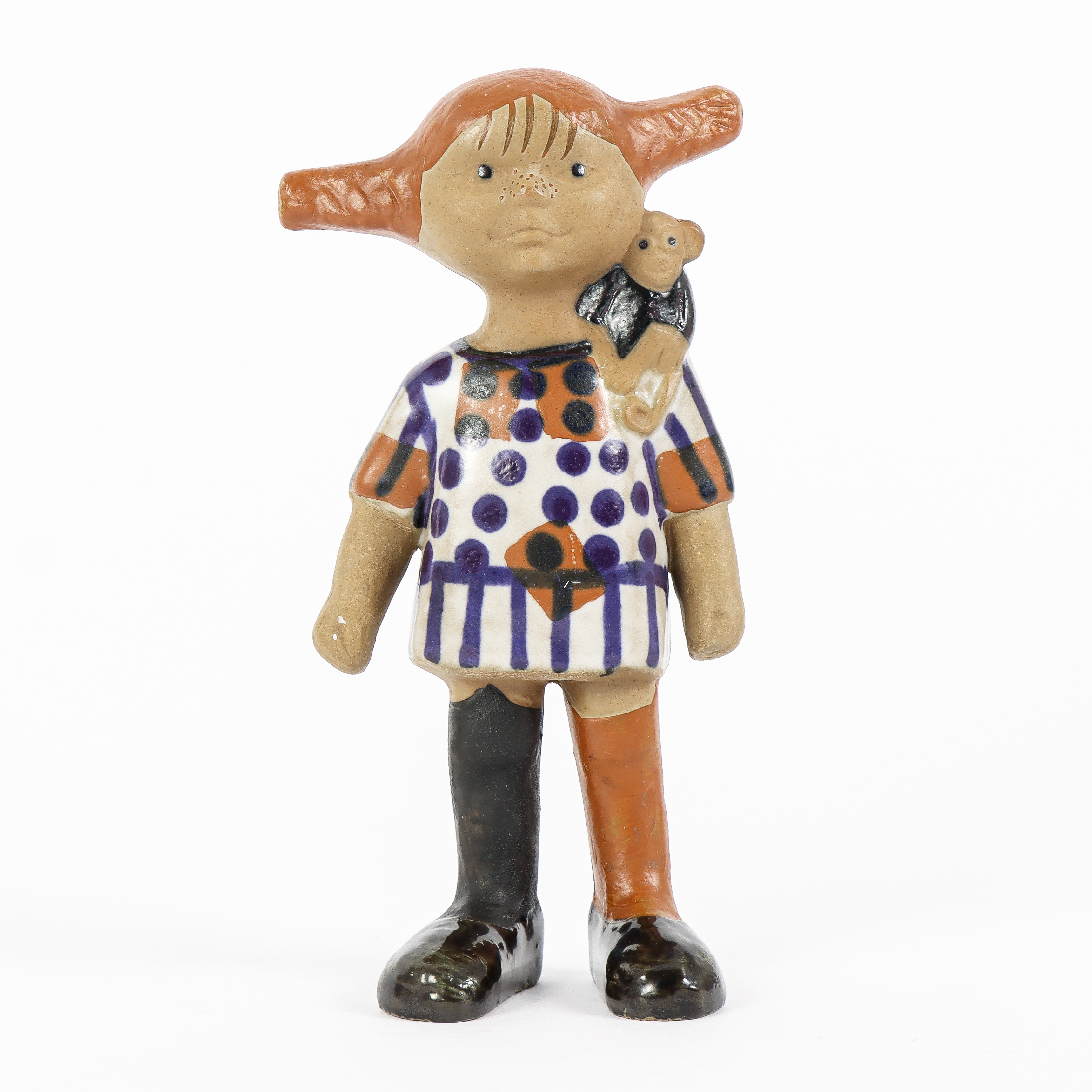 LISA LARSON. Figurin "Pippi Långstrump", stengods, Gustavsberg, 1967-71.
