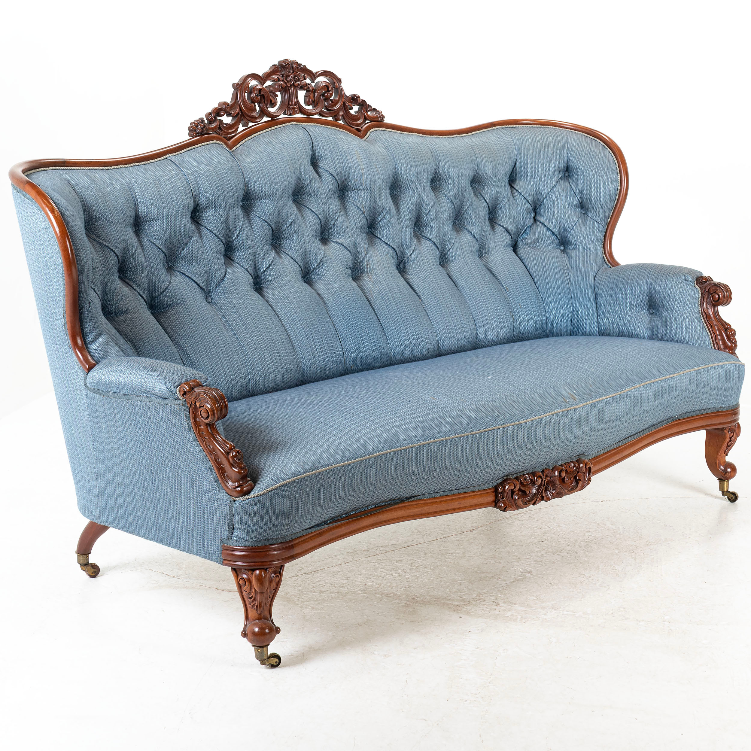 SOFFA, med hjultrissor, nyrokoko, 1800-talets slut.