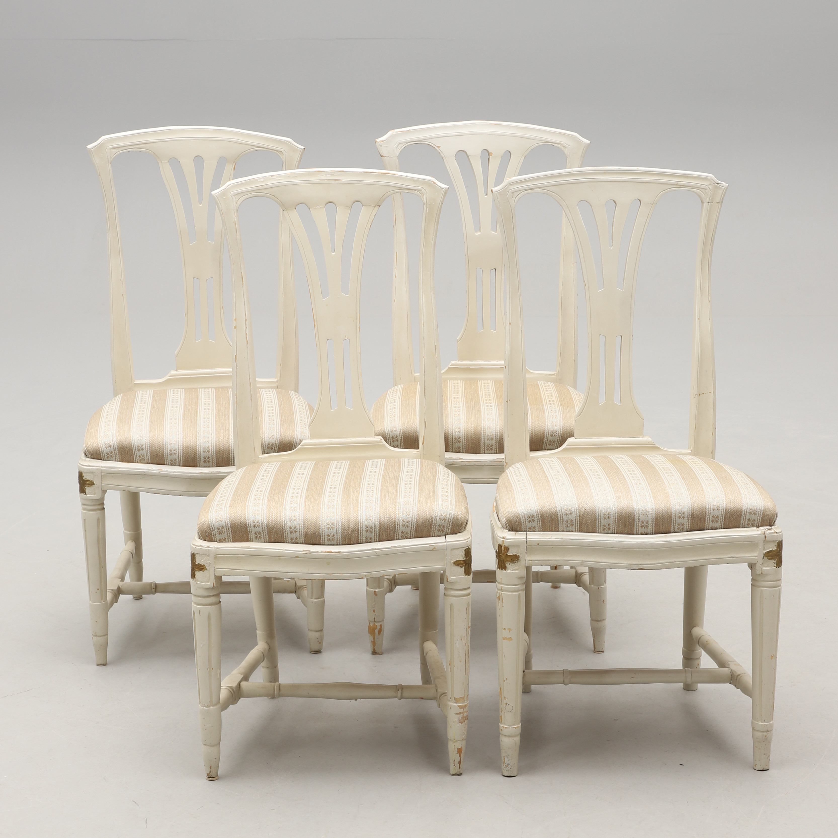 STOLAR, 4 st, gustaviansk stil, 1800-tal.