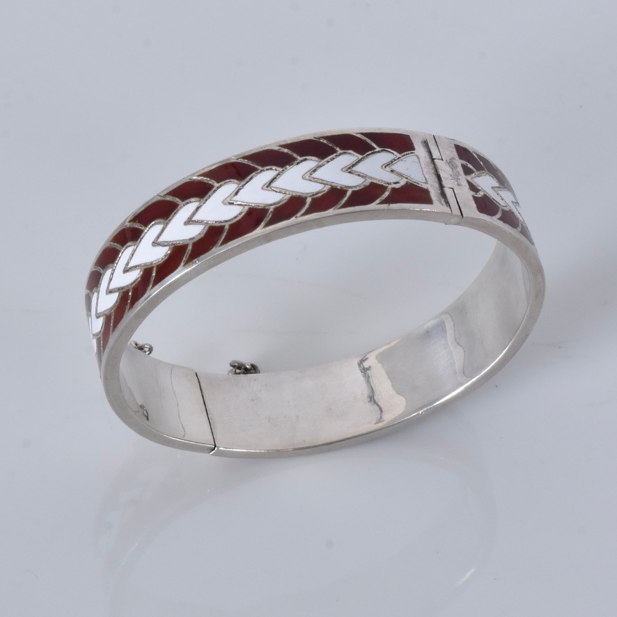 ARMRING, sterlingsilver och emalj.