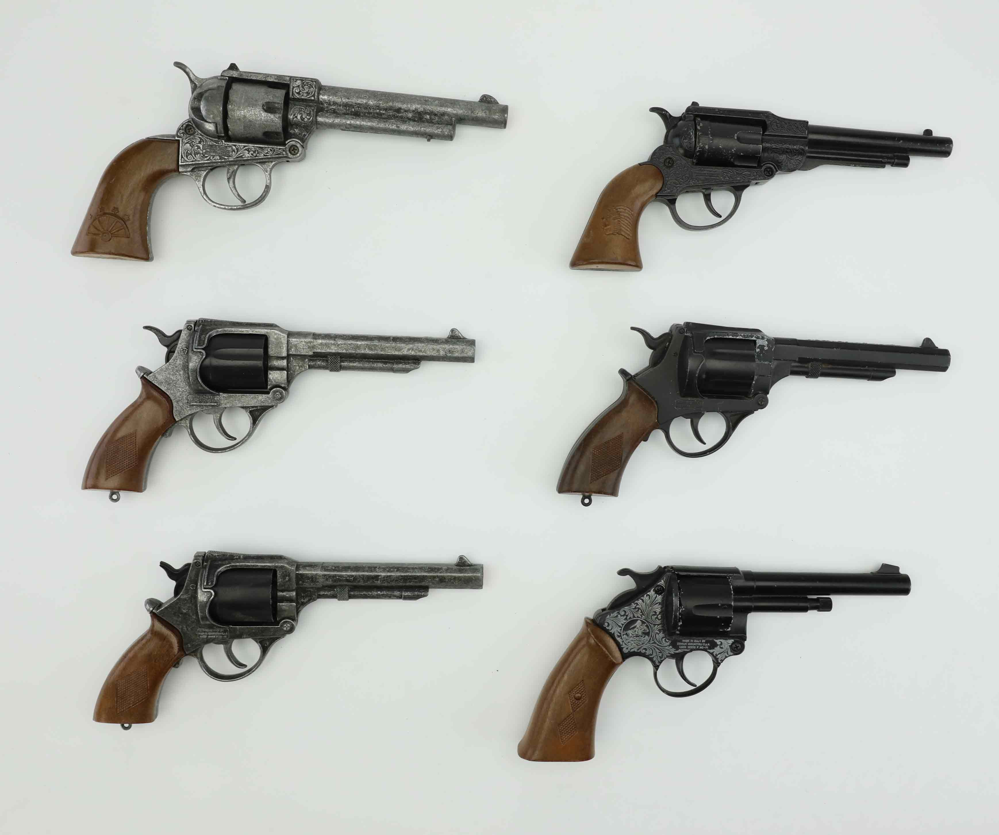 KNALLPULVERPISTOLER, 6 st, Revolver, 1900-talets andra hälft.