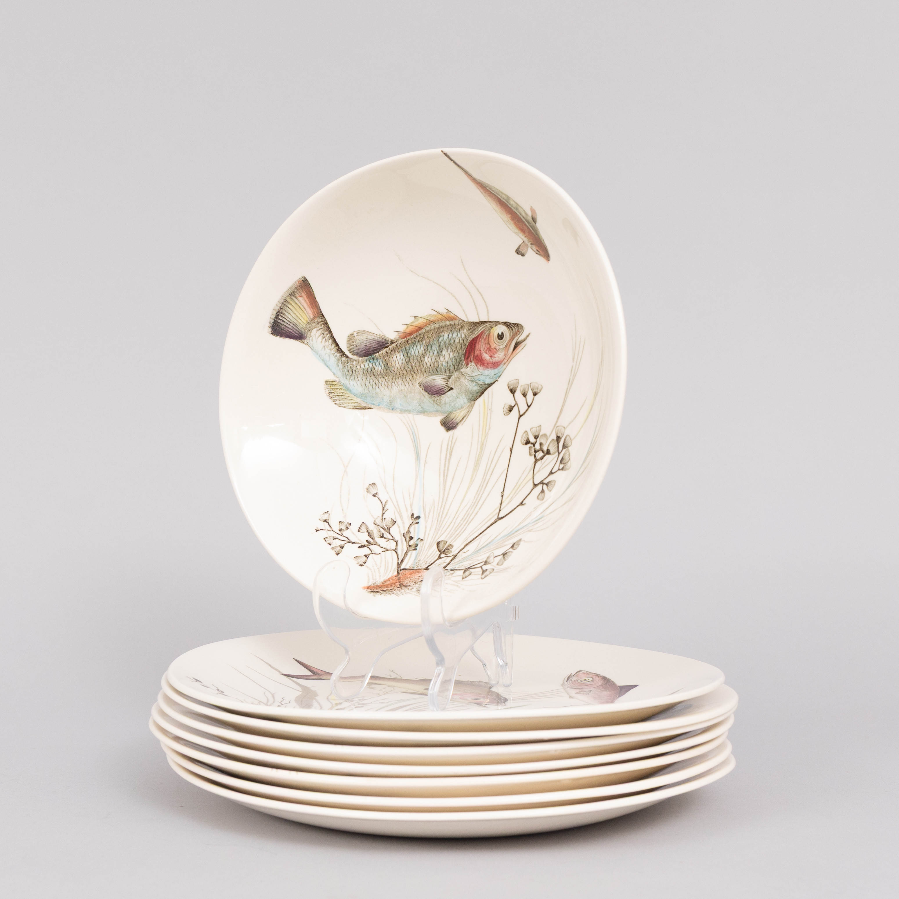 TALLRIKAR/SKÅL, 8 delar, "Fish", Johnson Bros, England, 1900-talets andra hälft.