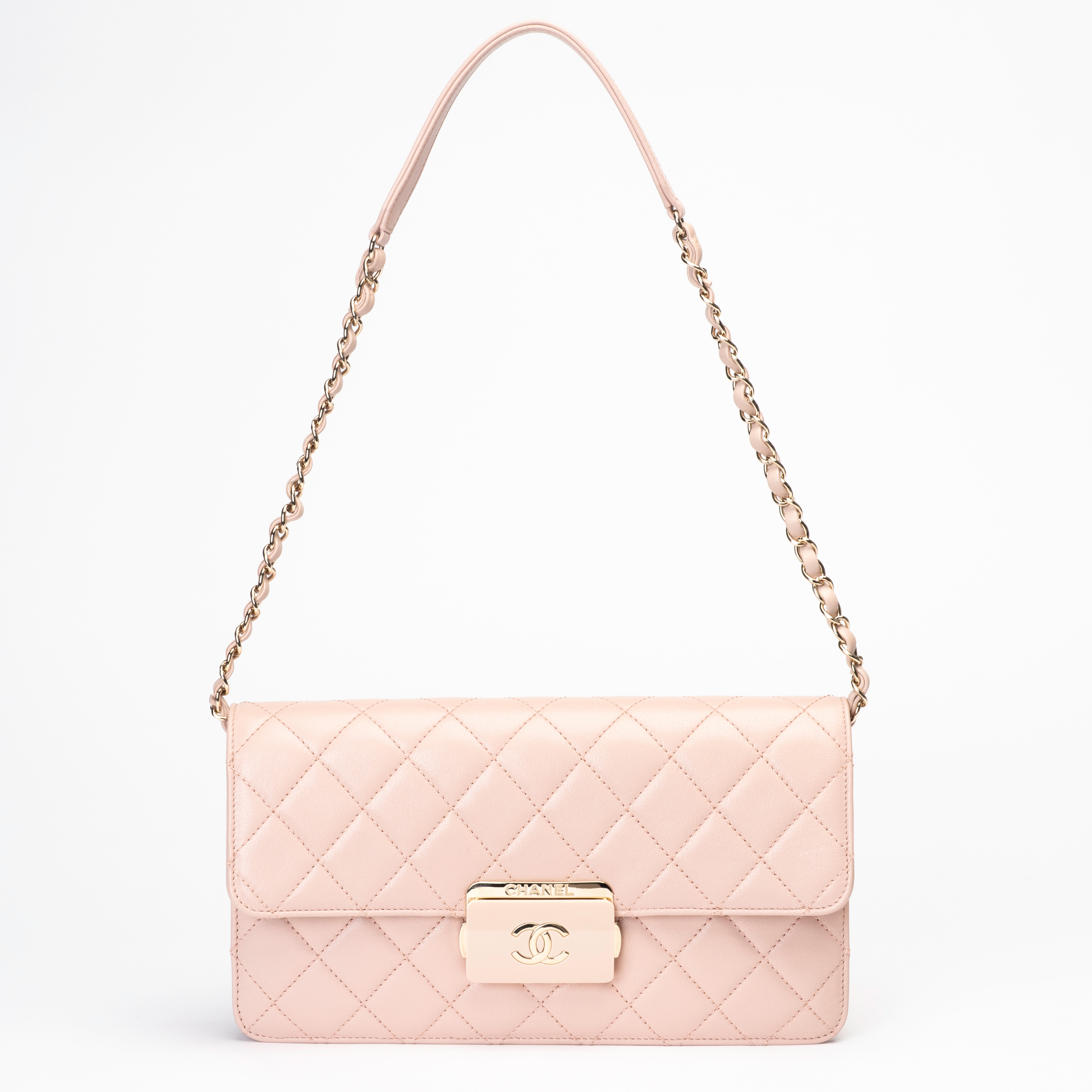 CHANEL. Handväska, Sac à Rabat, quiltat rosa kalvskinn, 2017.