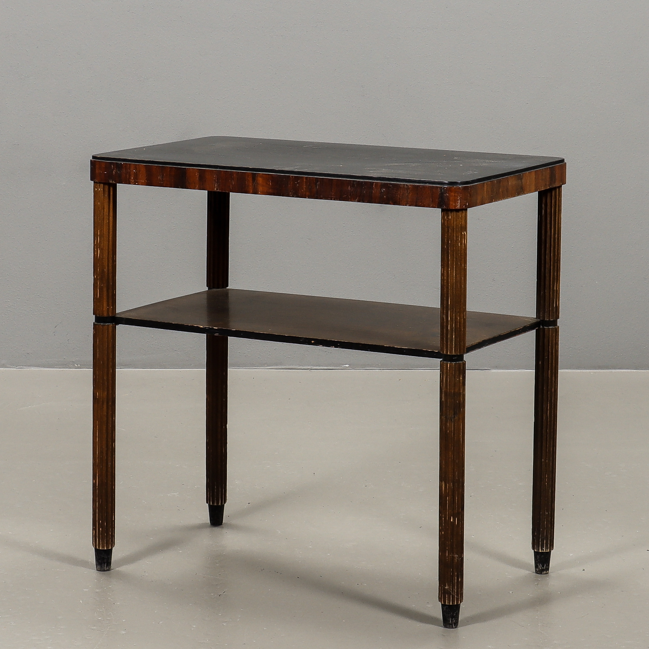 SIDOBORD Art Deco, Bonad björk & jakaranda, svärtad toppskiva, 1930-tal.