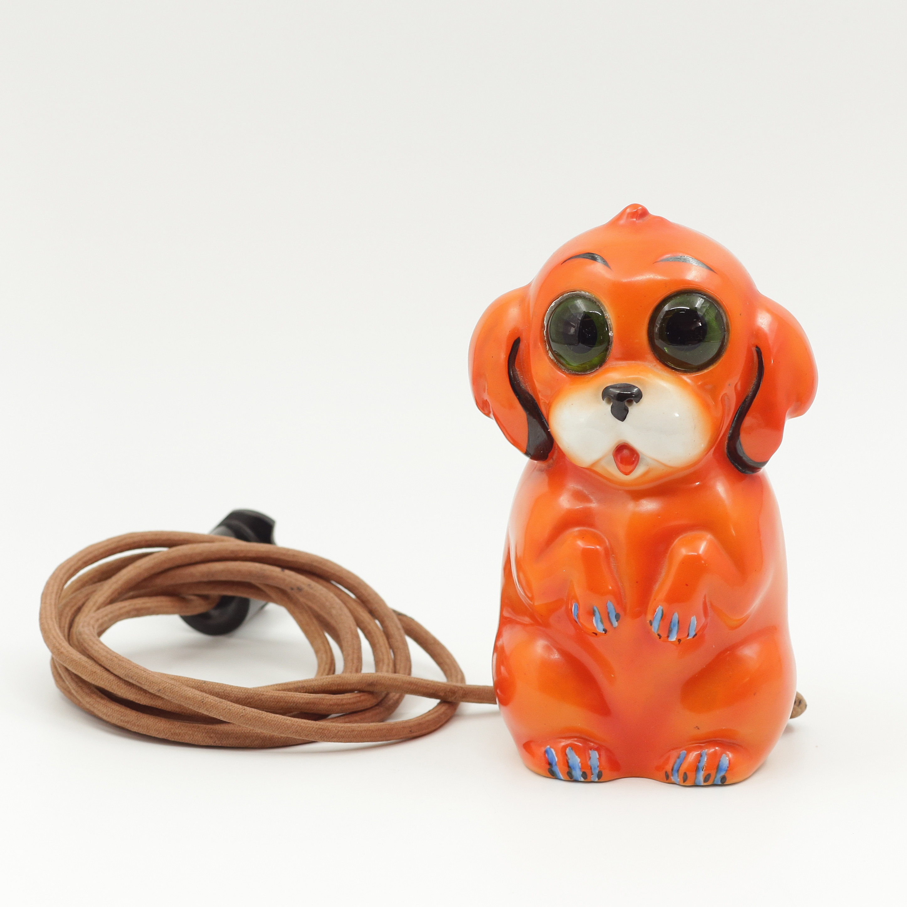BORDSLAMPA "HUND" (18cm) PORSLIN, 1920/1930-TAL.