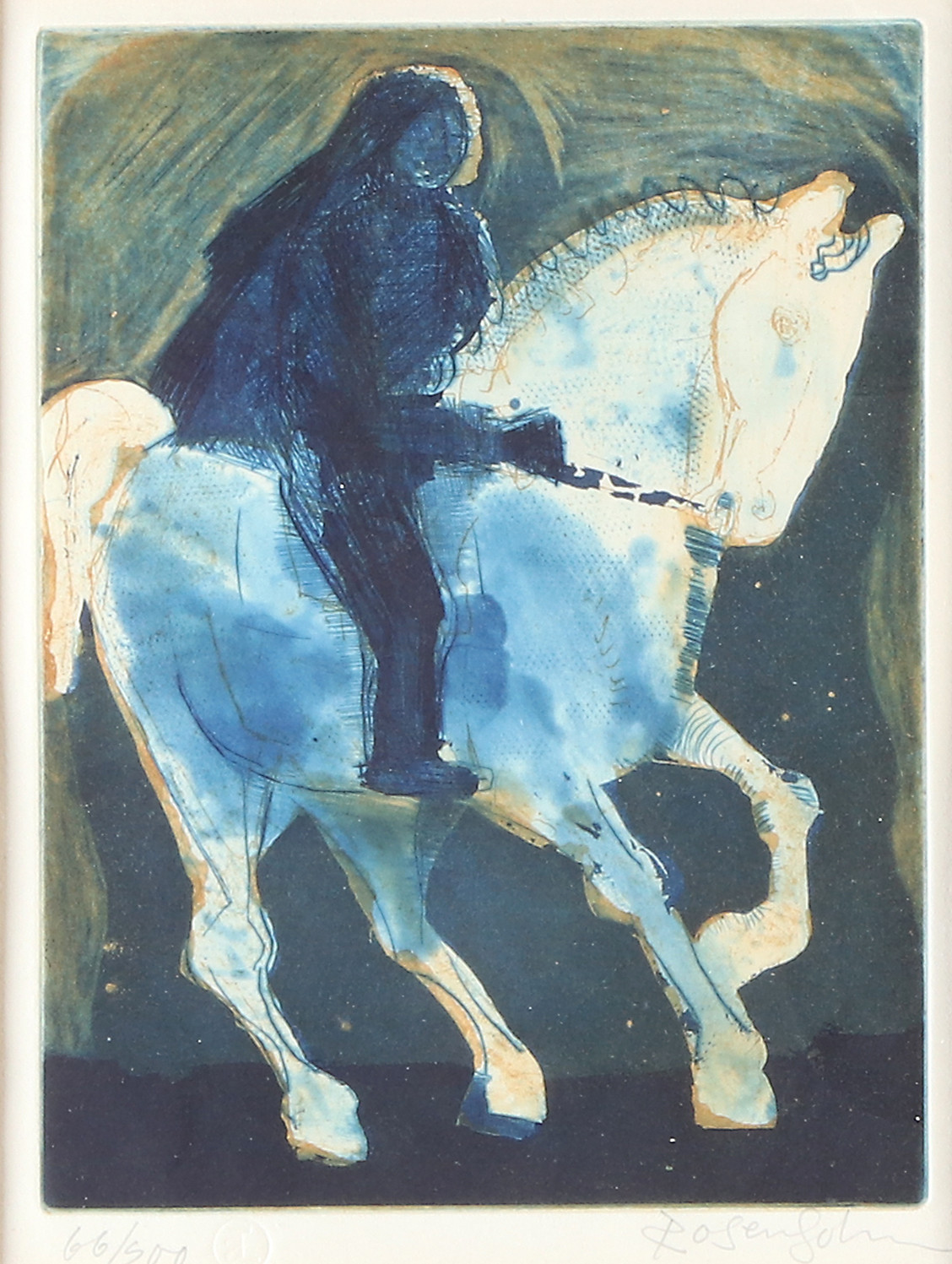 LENNART ROSENSOHN. Etsning, 66/200. Ryttare. Signerad.