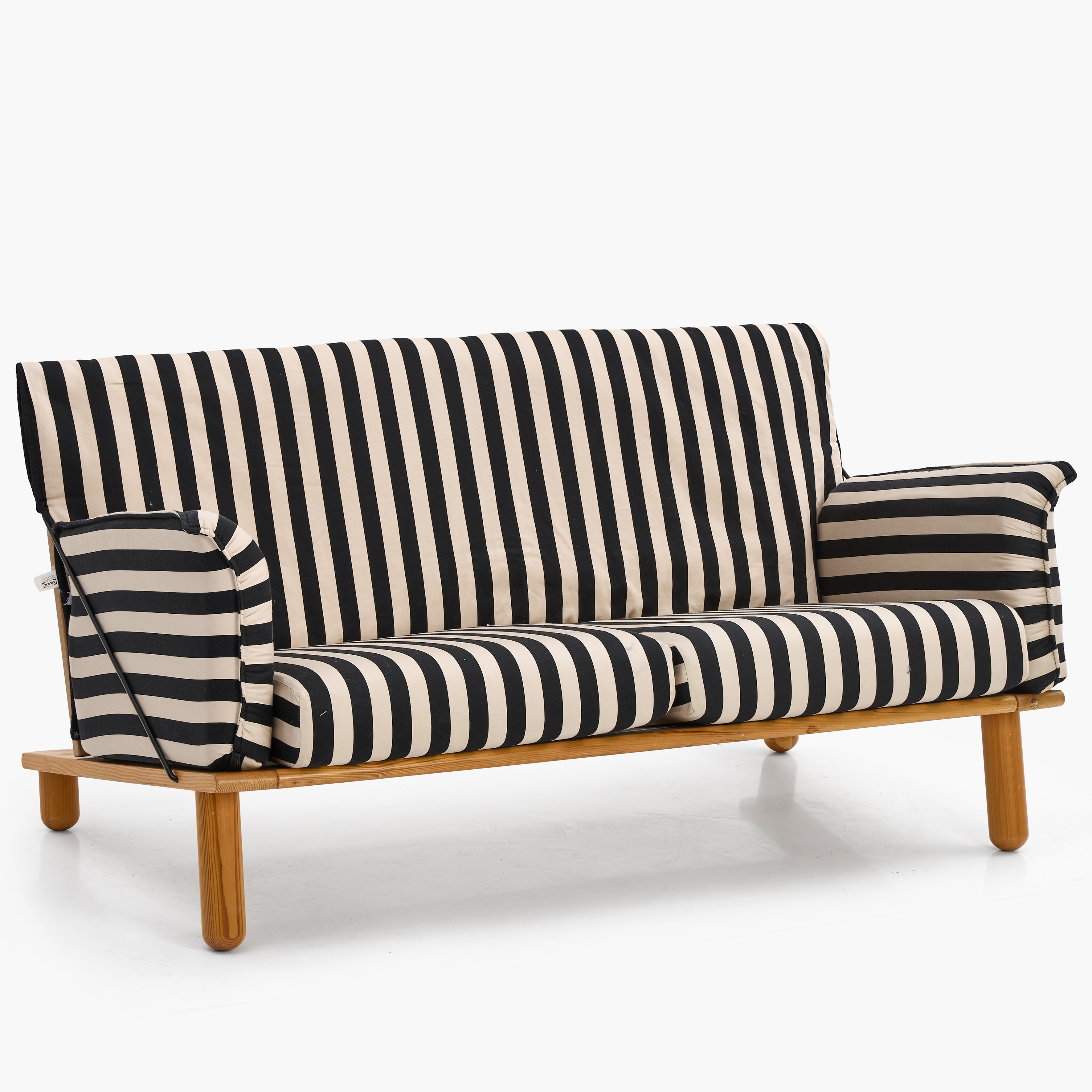 TORD BJÖRKLUND. Soffa, modell "Gotland", 2-sits, IKEA, 1980-tal. Furu, randig klädsel.