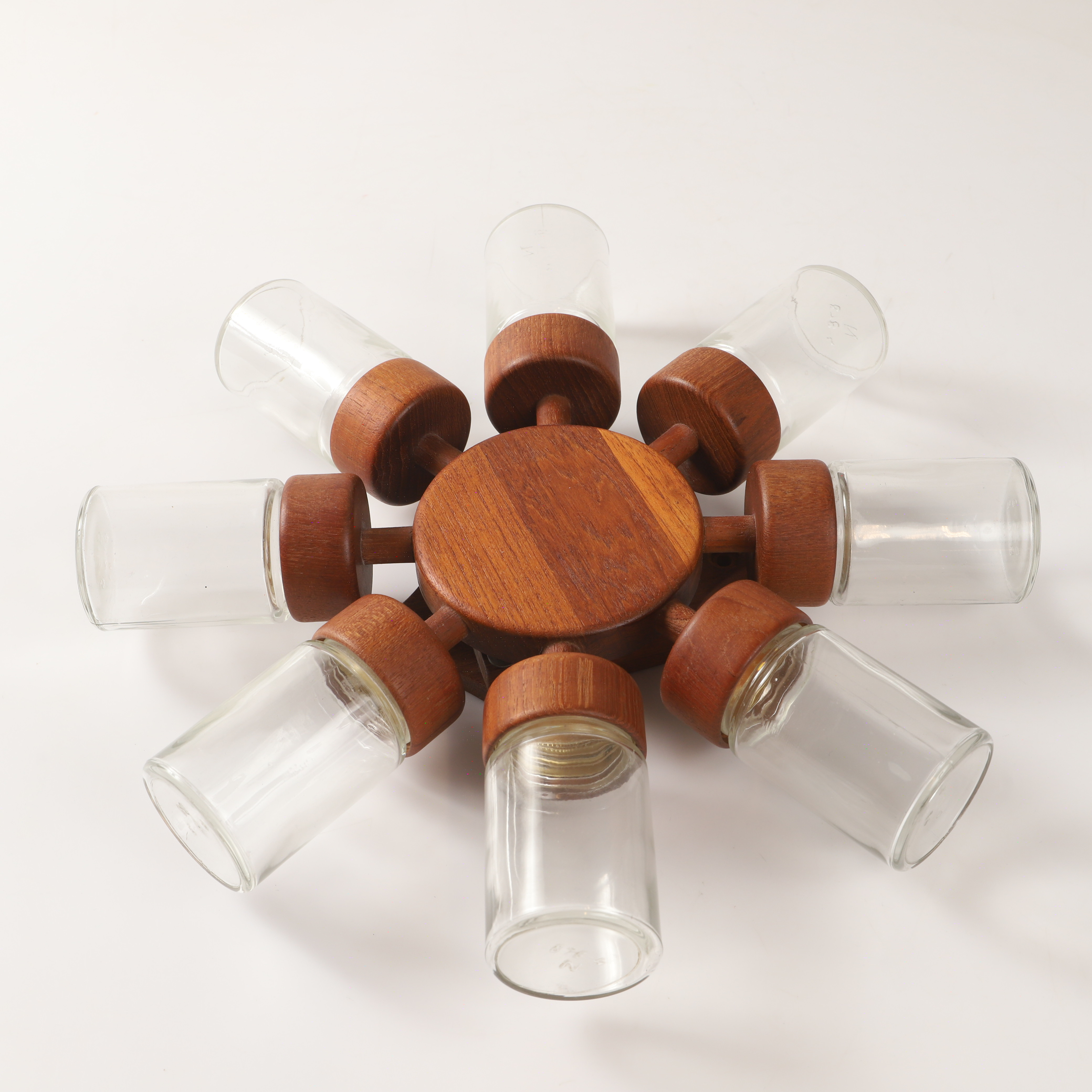 KRYDDSNURRA, teak och glas, Digsmed Danmark, 1960-tal.