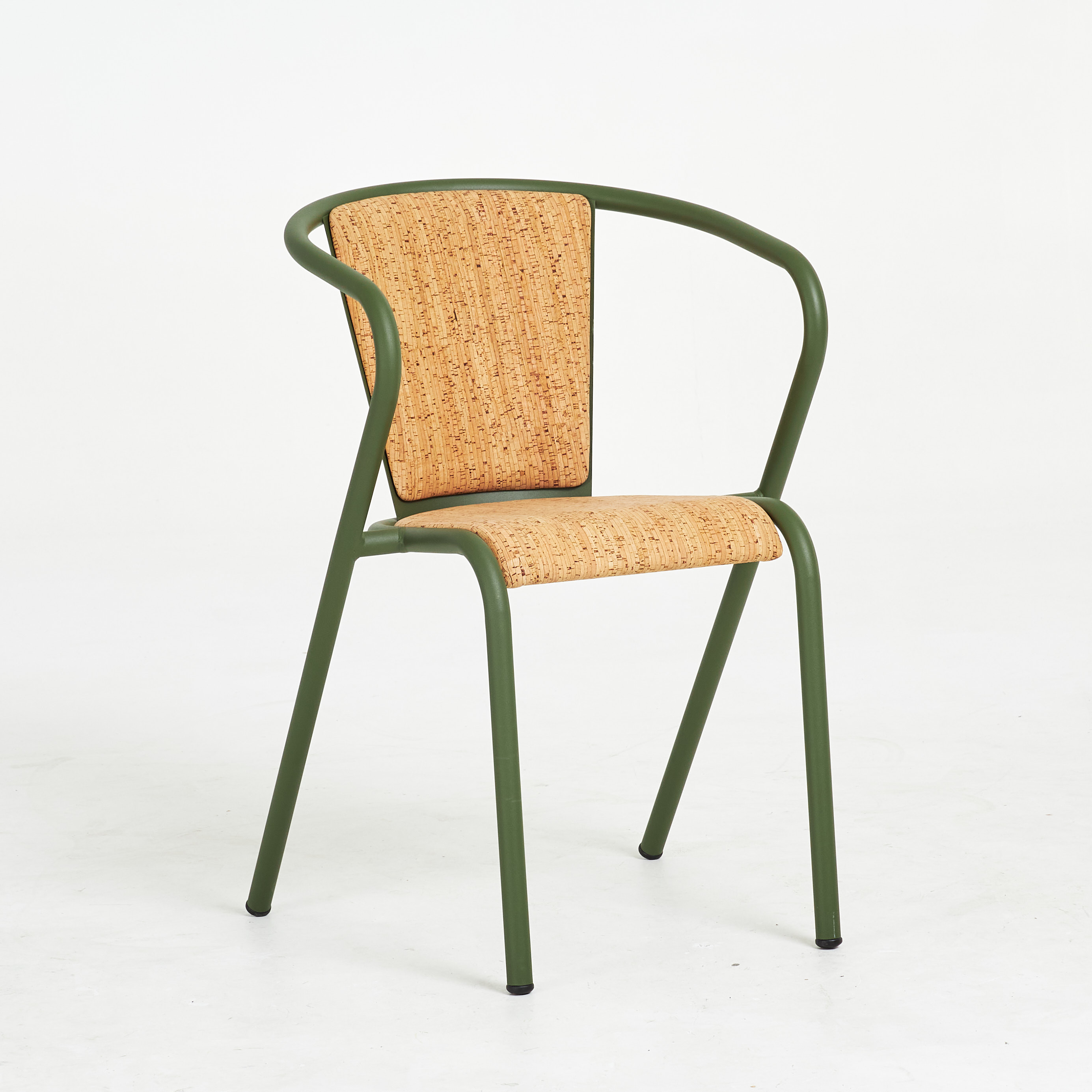 GONÇALO RODRIGUES DOS SANTO. Stol, ur "Cork Collection", stomme i pulverlackerad metall, sits i kork, brickmärkt, Bica Chair, Portugal, samtida tillverkning.