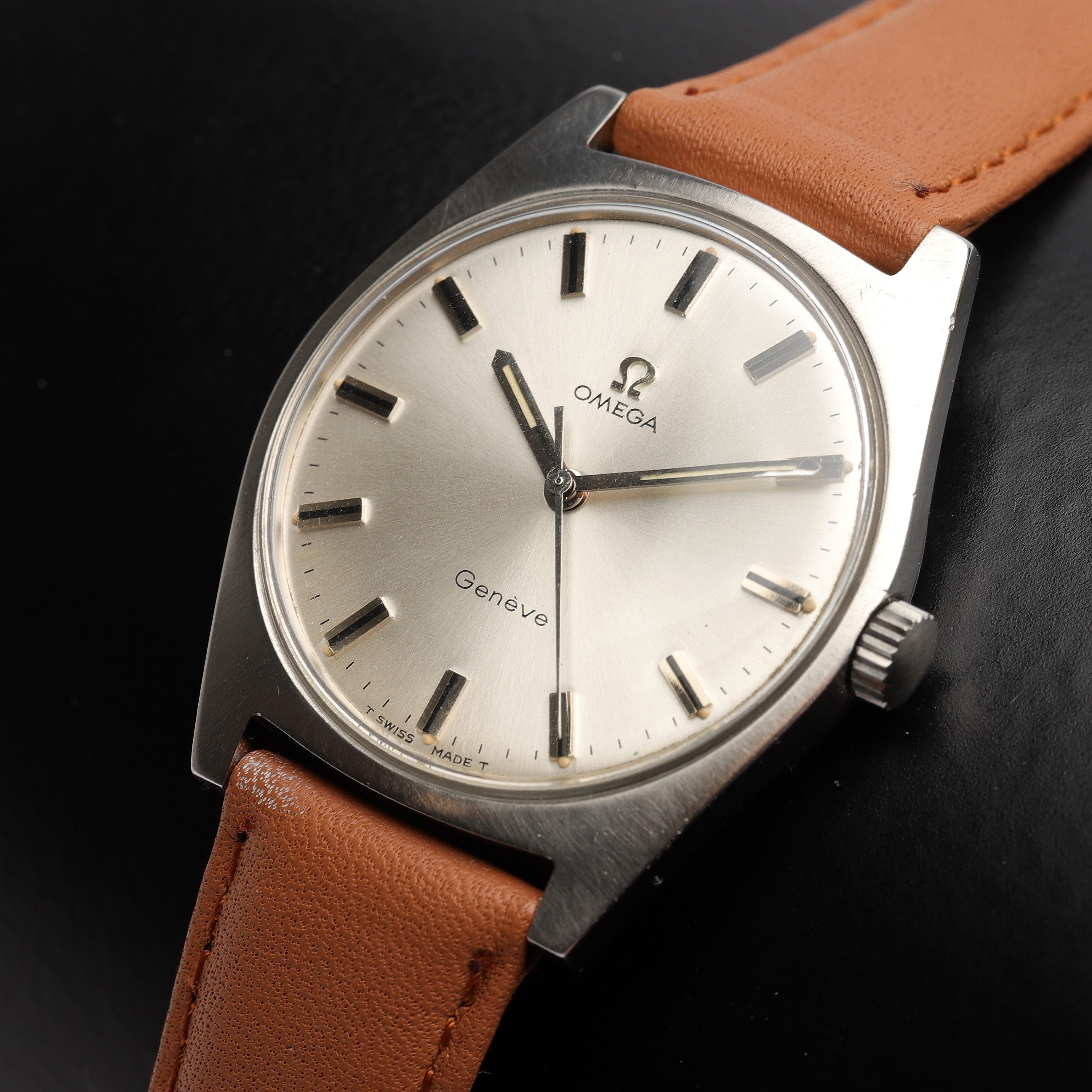 ARMBANDSUR, Omega, Genève, stål, manuell.