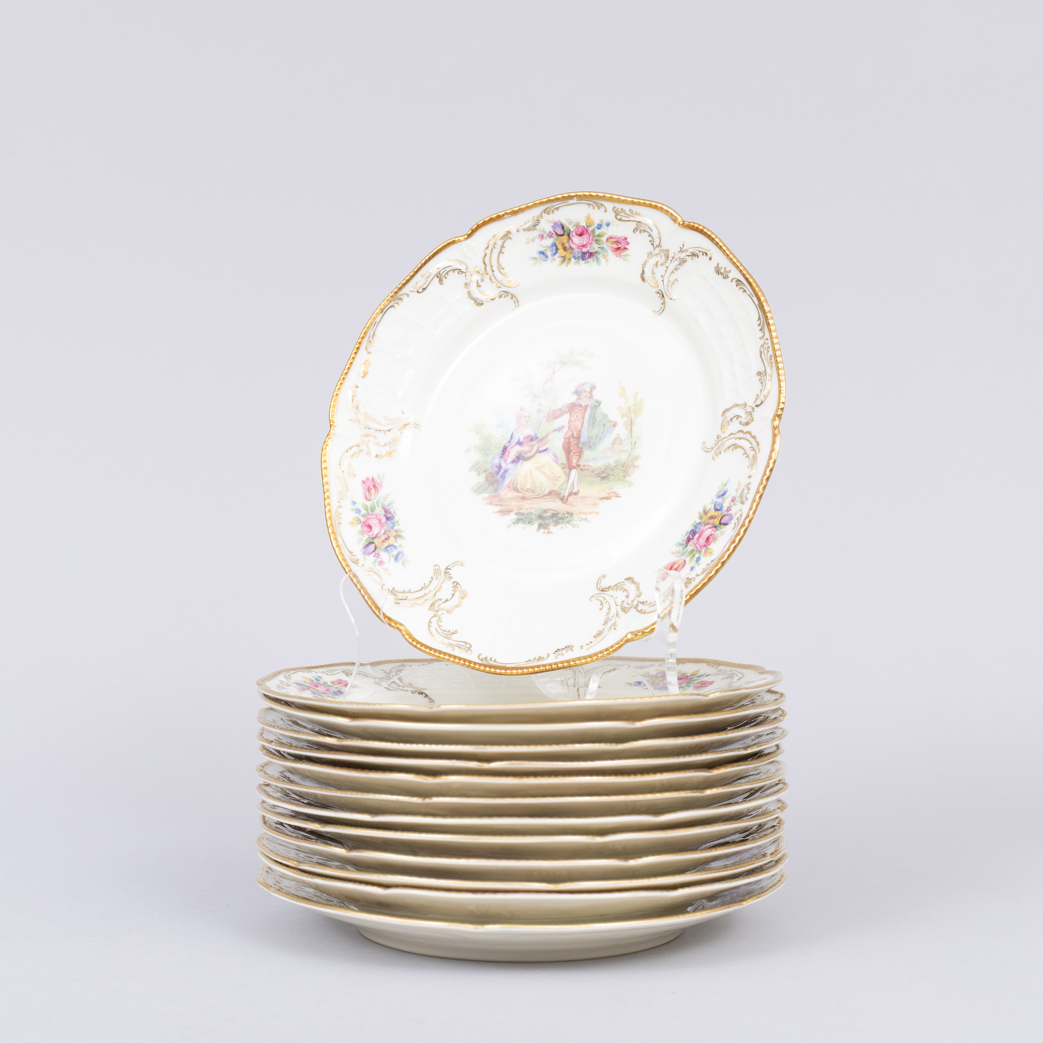 ASSIETTER, 13 st, porslin, "Sanssouci", Rosenthal, Tyskland.