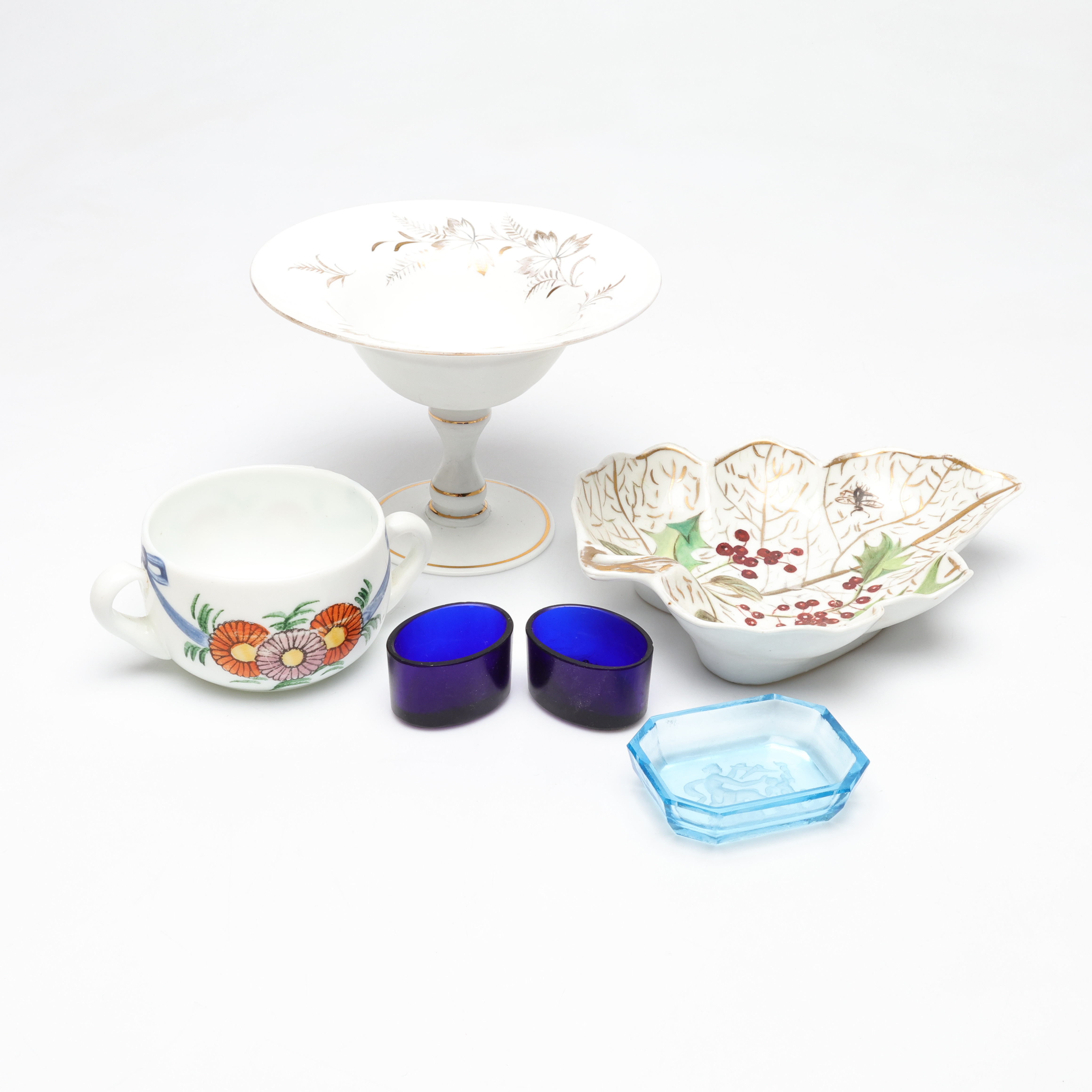 GLAS och KERAMIK, 6 delar, 1800-1900-tal.