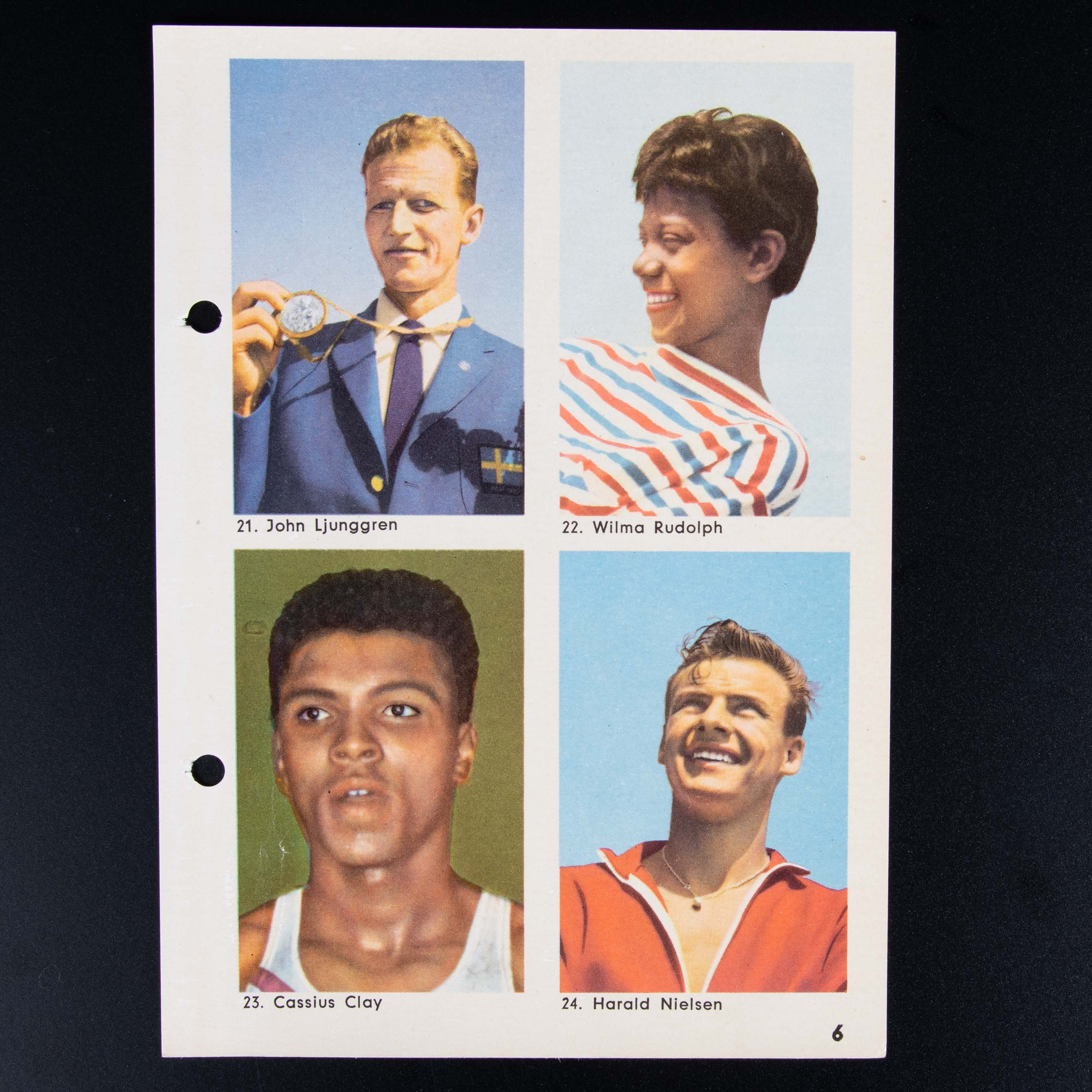 IDOLKORT, "Sportens stjärnor", bl.a Cassius Clay, Hemmets Journal, 1960-tal. CASSIUS CLAY, MUHAMMAD ALI , ROOKIE, RC #23, 1960 HEMMETS JOURNAL BOXNING, OKLIPPT.