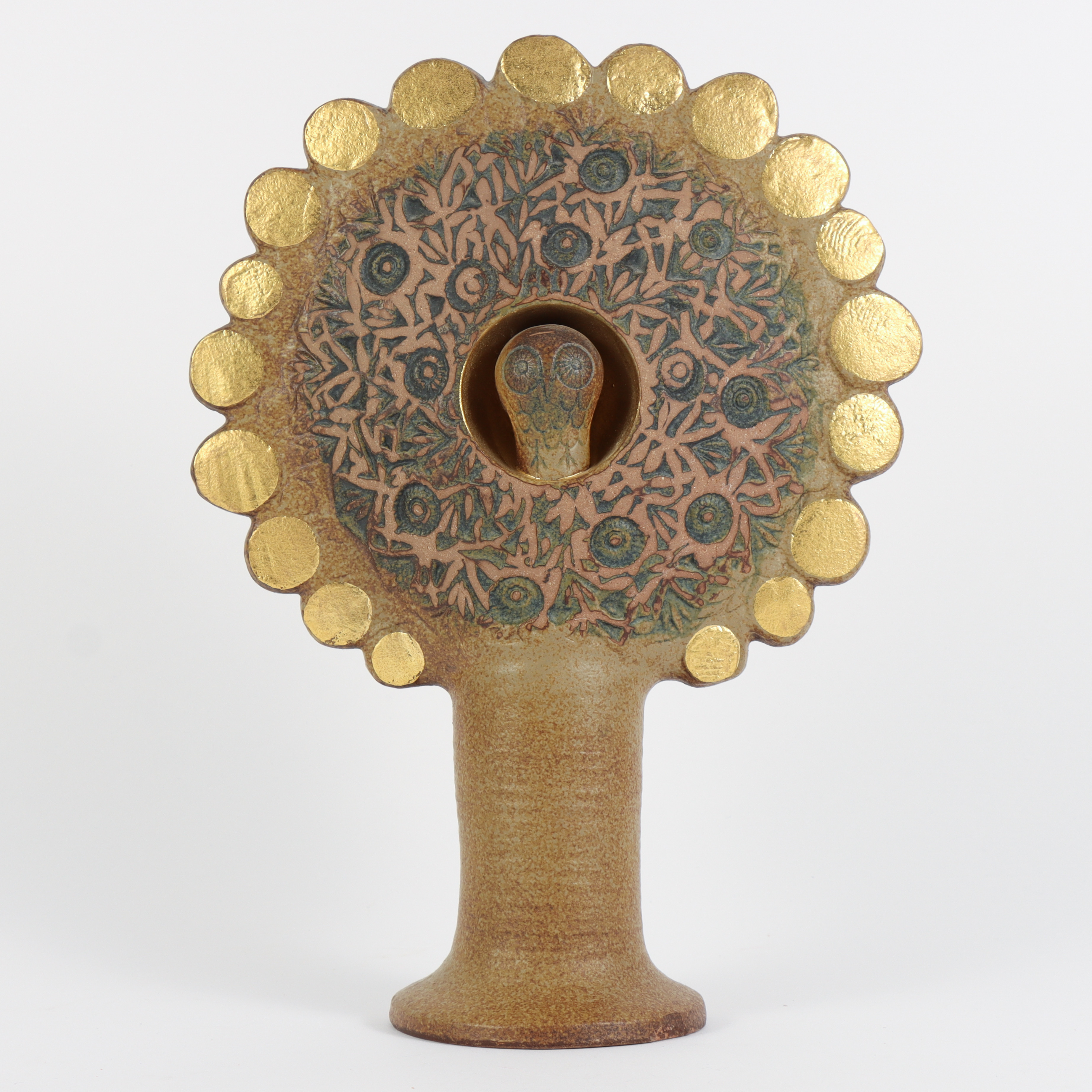LISA LARSON. Skulptur "Guldträd / Stort träd", stengods, Gustavsberg, 1969-73.