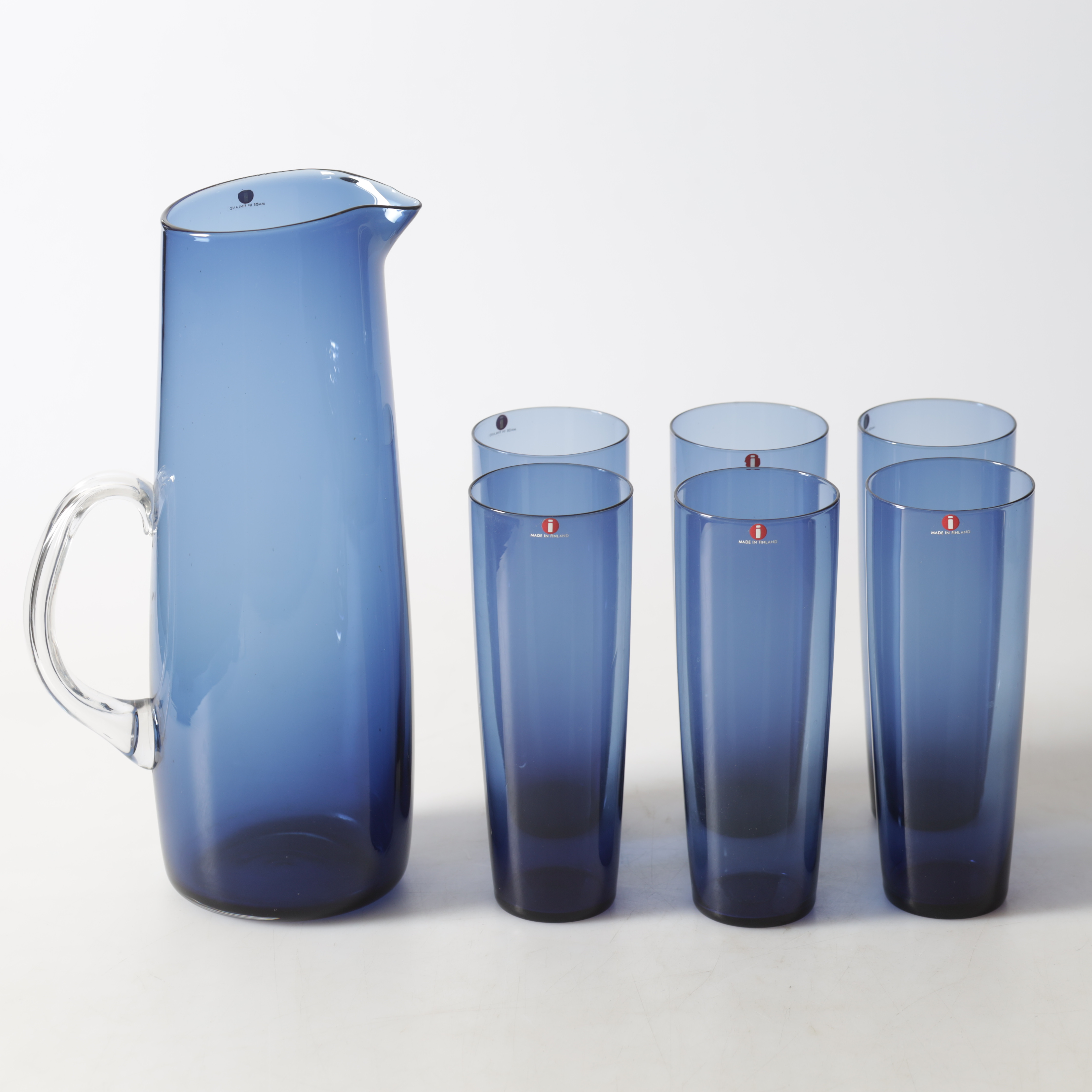 ERKKI VESANTO & TAPIO WIRKKALA. Kanna med 6 glas, Iittala, Finland, 1960-tal.