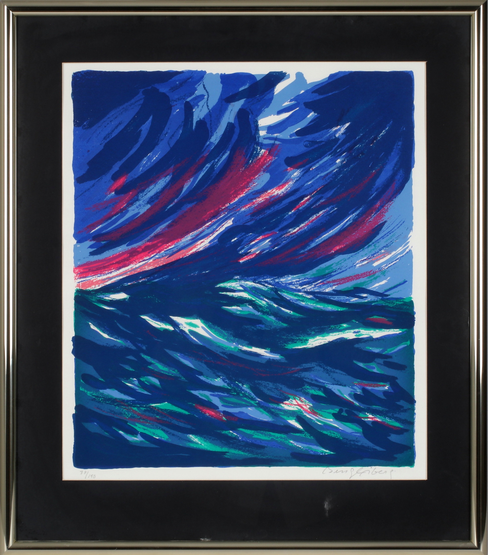BENGT ÅBERG. Havsmotiv, färglitografi, signerad och numrerad 77/150.