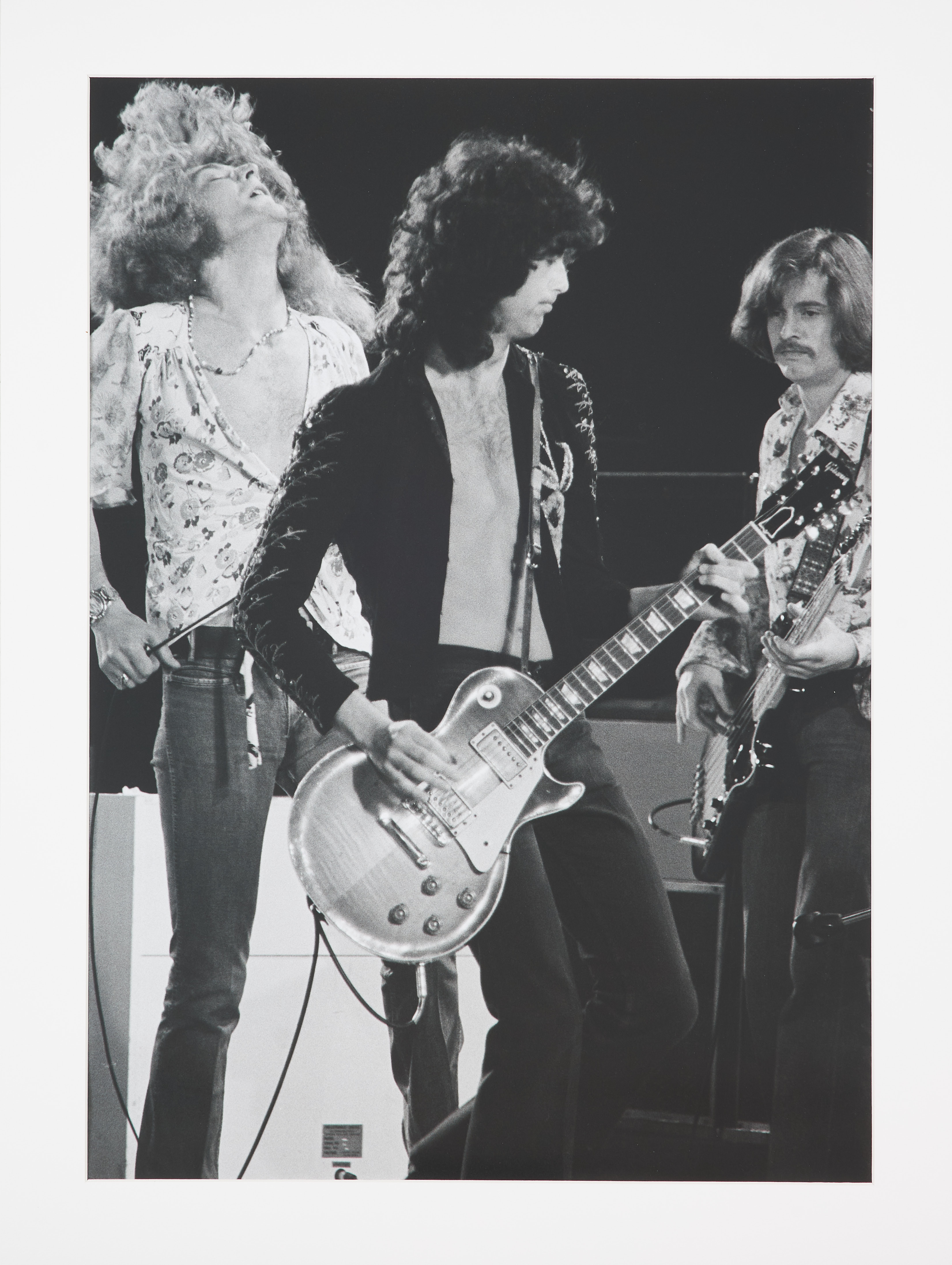 CRAIG WRIGHT (USA, FÖDD 1950) & ED FINNELL (USA/Sverige, född 1956). Robert Plant, Jimmy Page, John Paul Jones, Led Zeppelin "House of The Holy Tour", Los Angeles Forum, 131 maj 1973, C-print, signerad samt numrerad 1/10 på certifikat.
