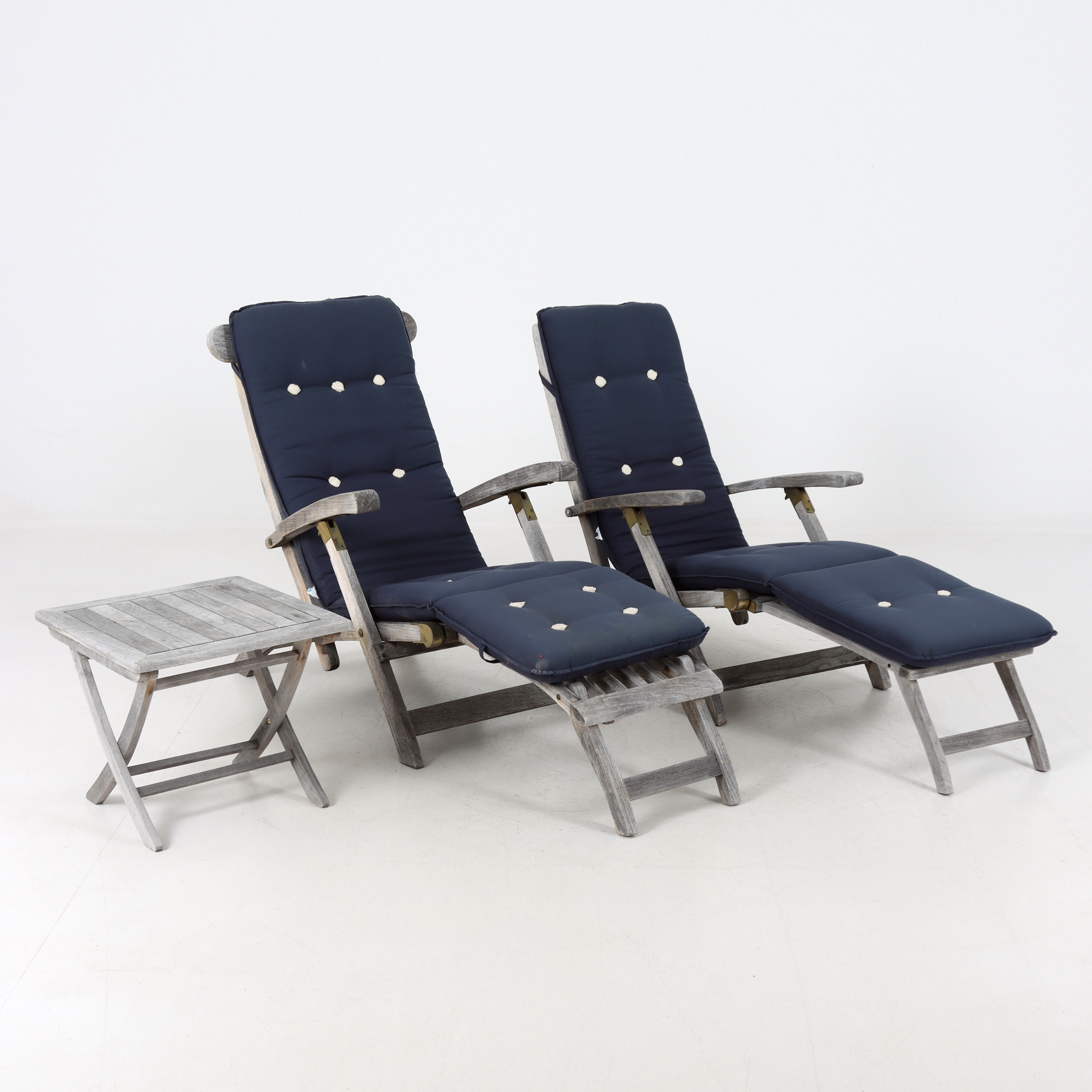 DÄCKSTOLAR, 2 st, BORD, teak, 2000-tal.
