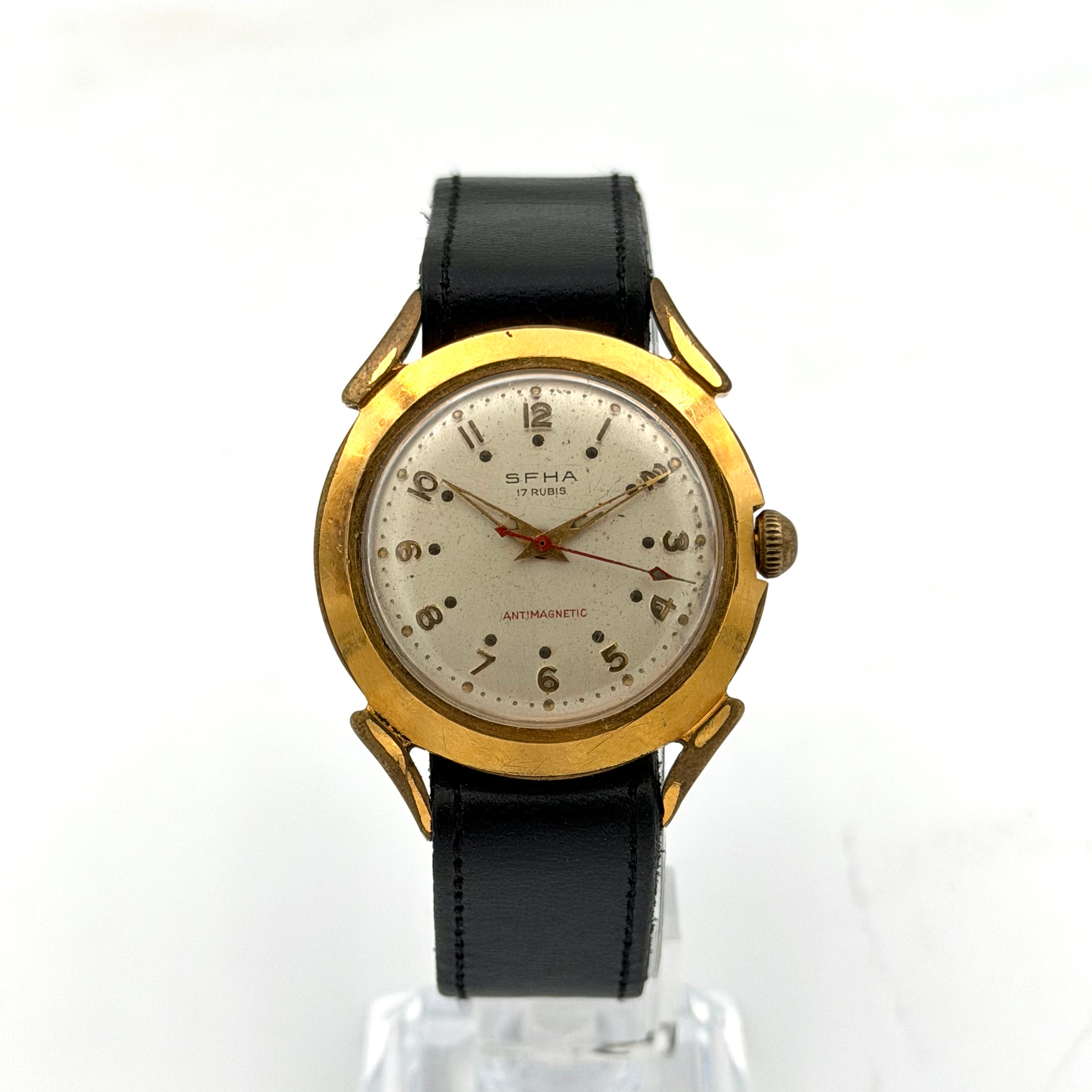 SFHA, armbandsur, 1950/60-tal, manuell, gulddouble´.