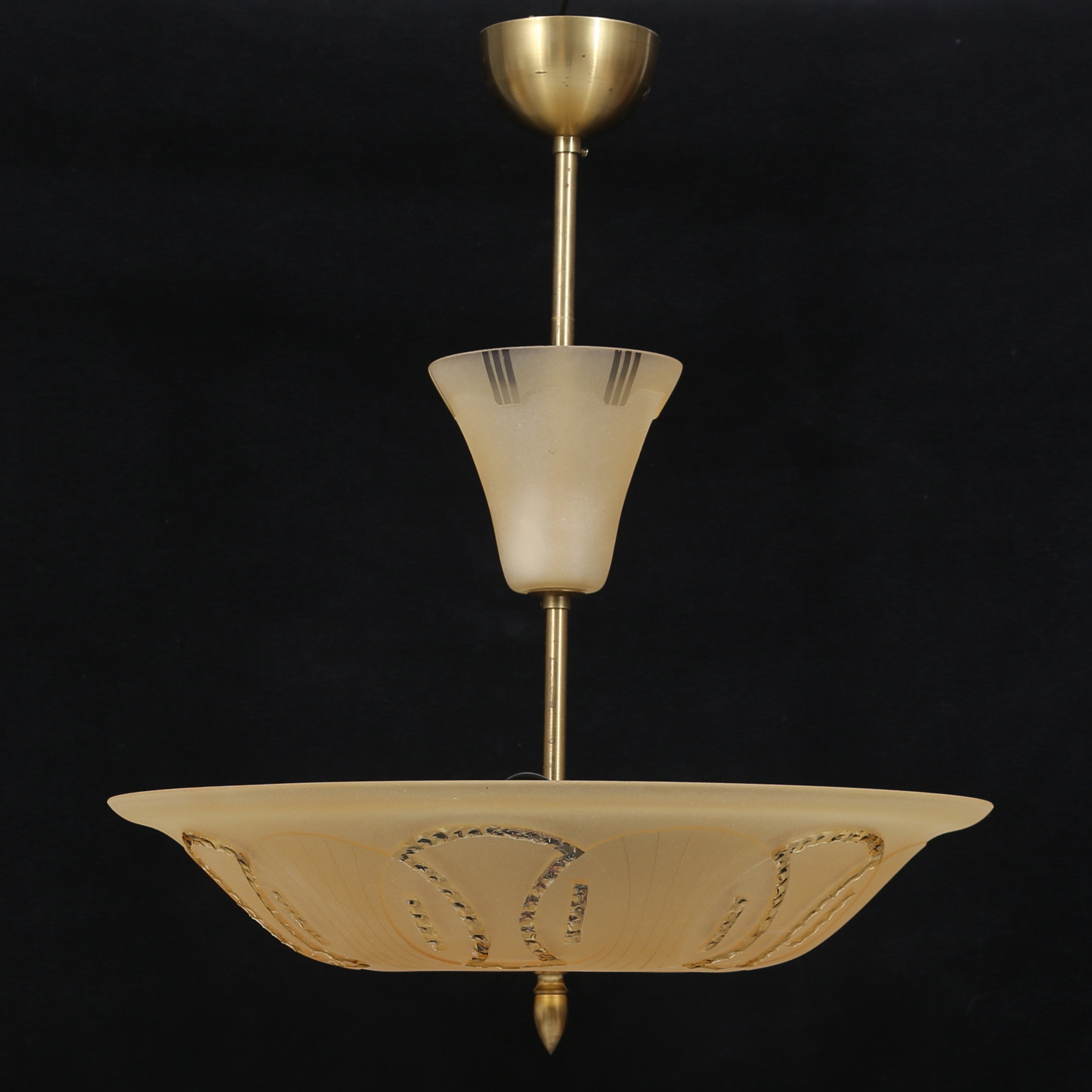 TAKLMAPA, glas och metall, Swedish Modern, möjligen Flygfors, 1940-tal.