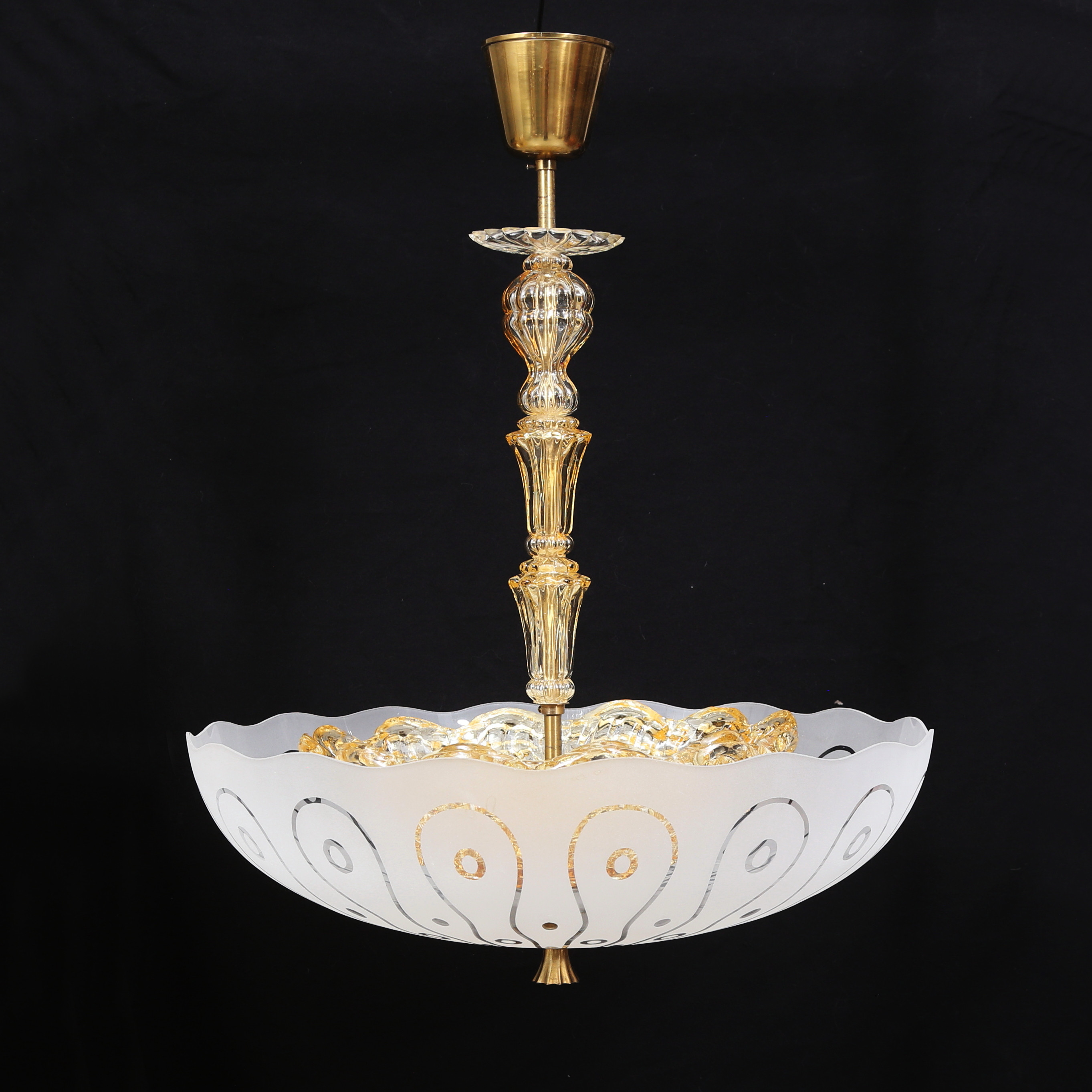 TAKLMAPA, glas, Orrefors, kupa märkt 1032, Swedish Modern, 1940-tal.