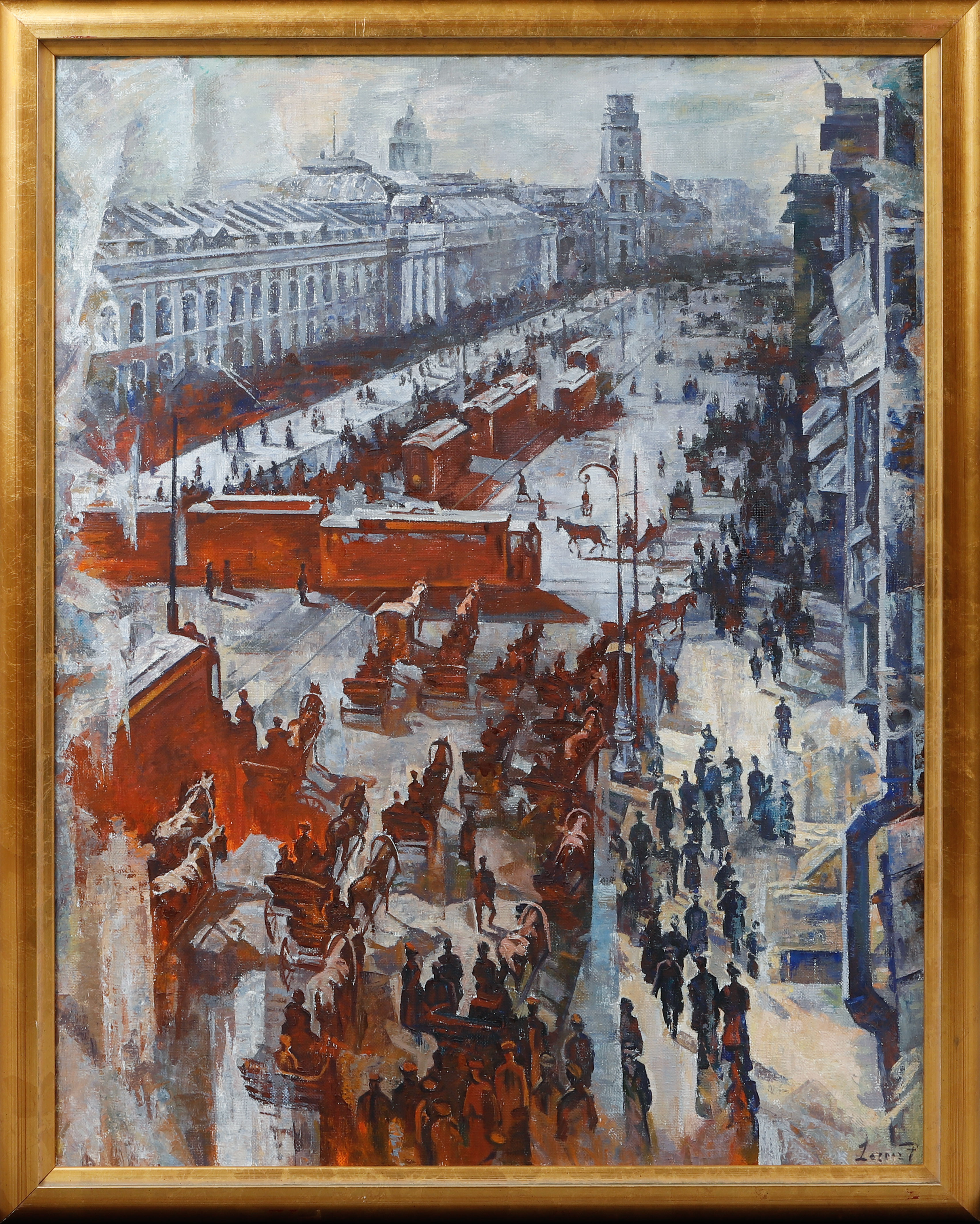 OIDENTIFIERAD KONSTNÄR. Motiv från St Petersburg, olja på duk, signerad. Daterad 1992 a rtergo.