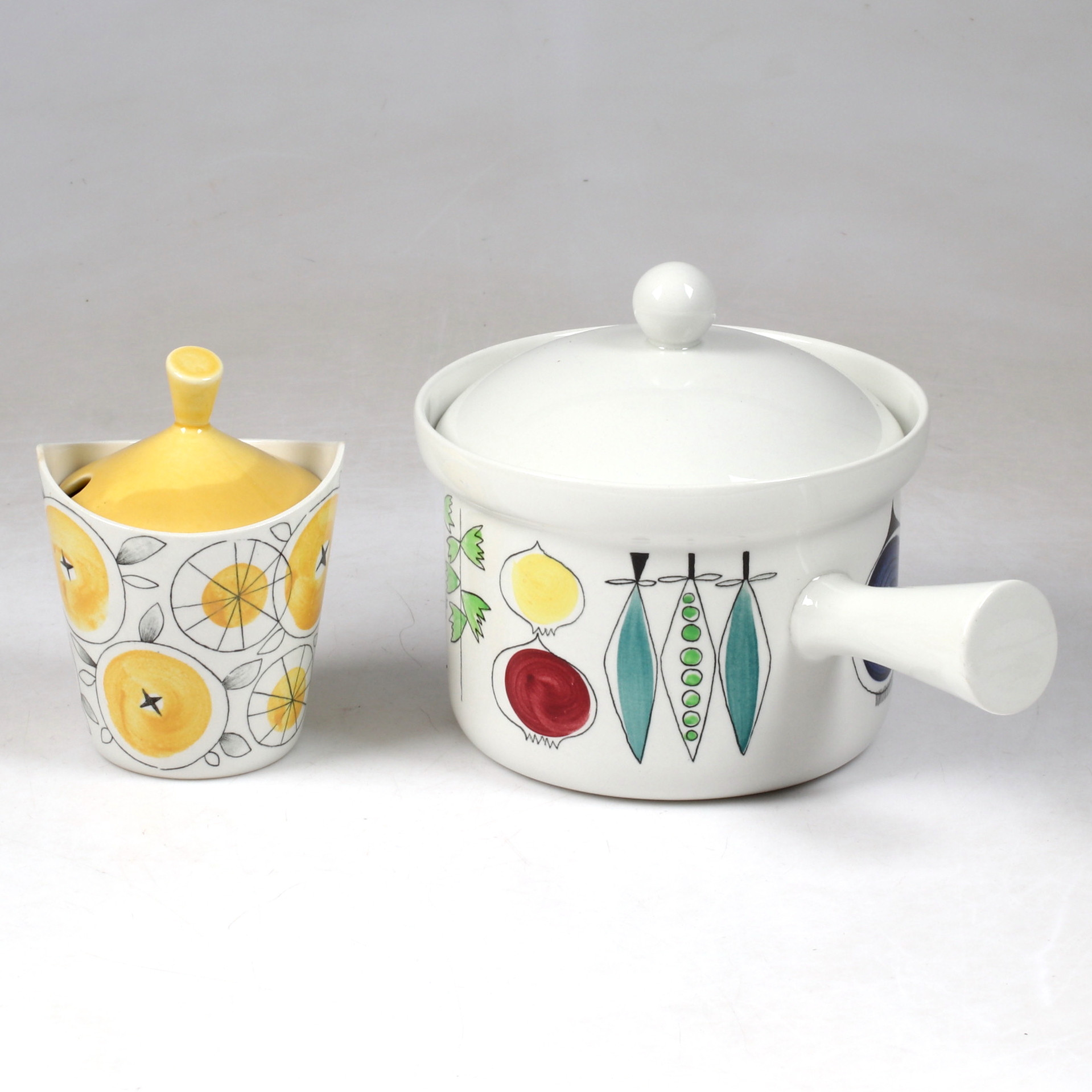 MARIANNE WESTMAN. Karott och burk med lock, 2 delar, "Picknick", Rörstrand.