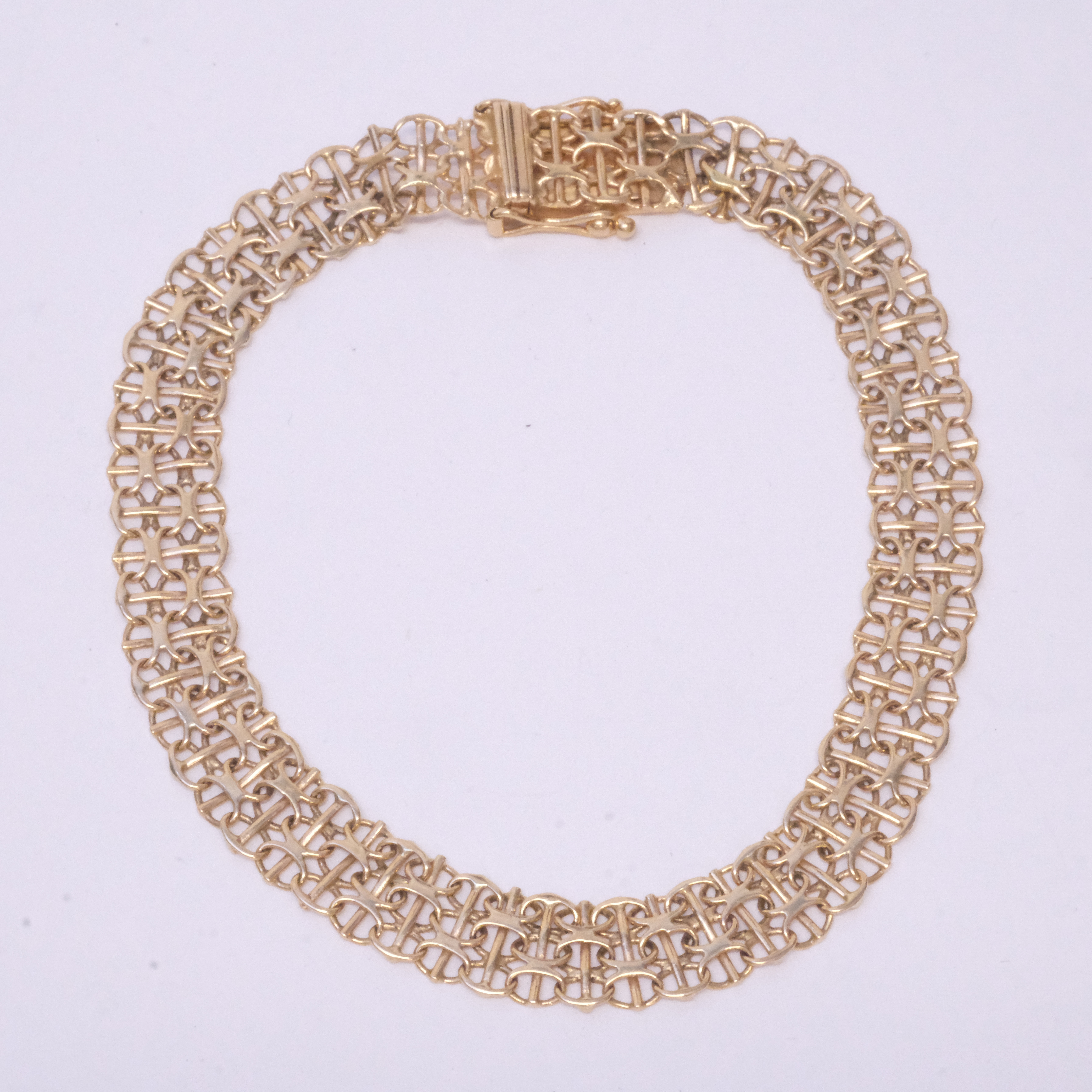 ARMBAND, X-LÄNK MED STAV, 18K GULD.