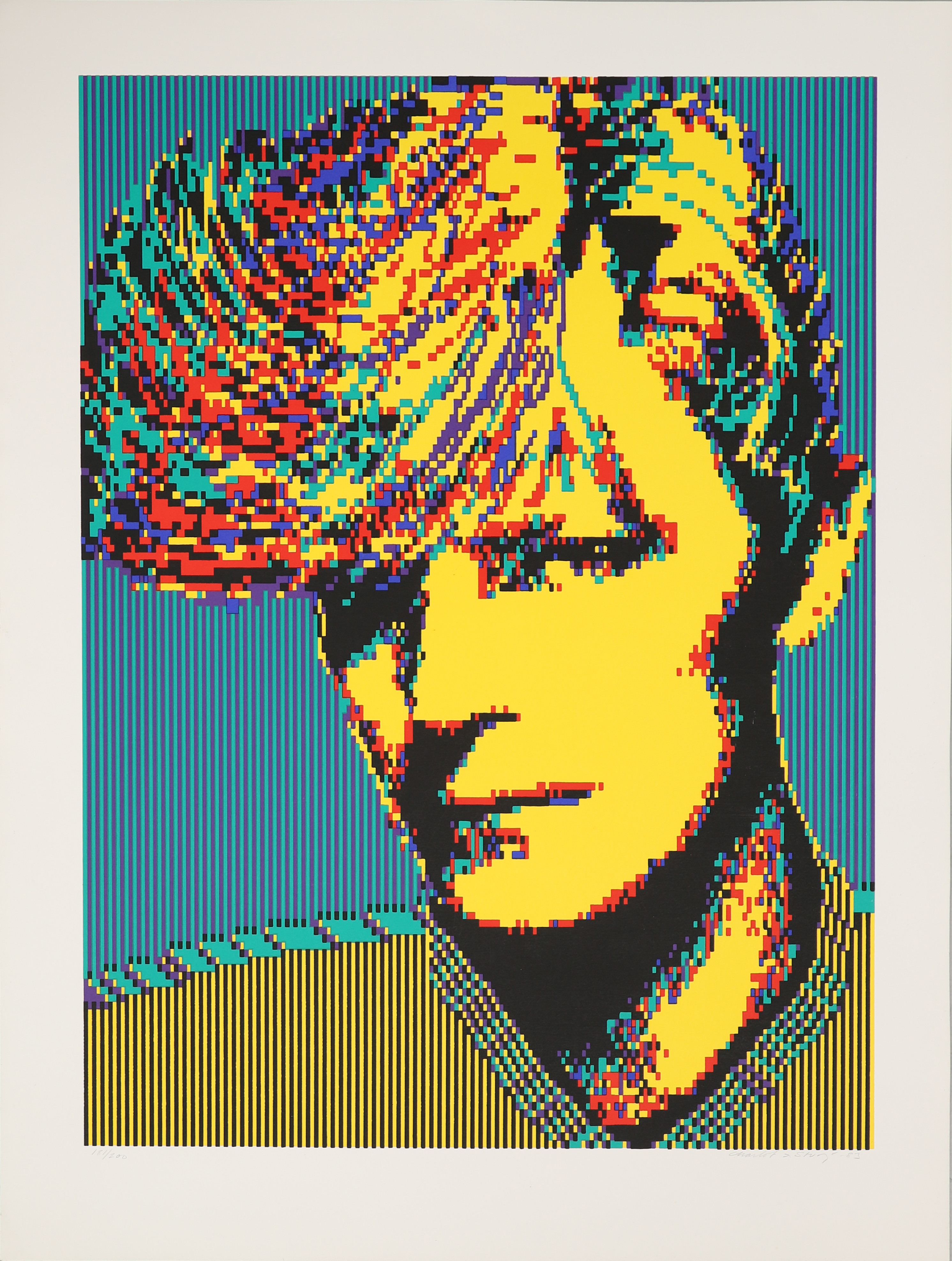 CHARLOTTE & STURE JOHANNESSON. David Bowie, serigrafi, signerad, daterad -83 och numrerad 181/200.