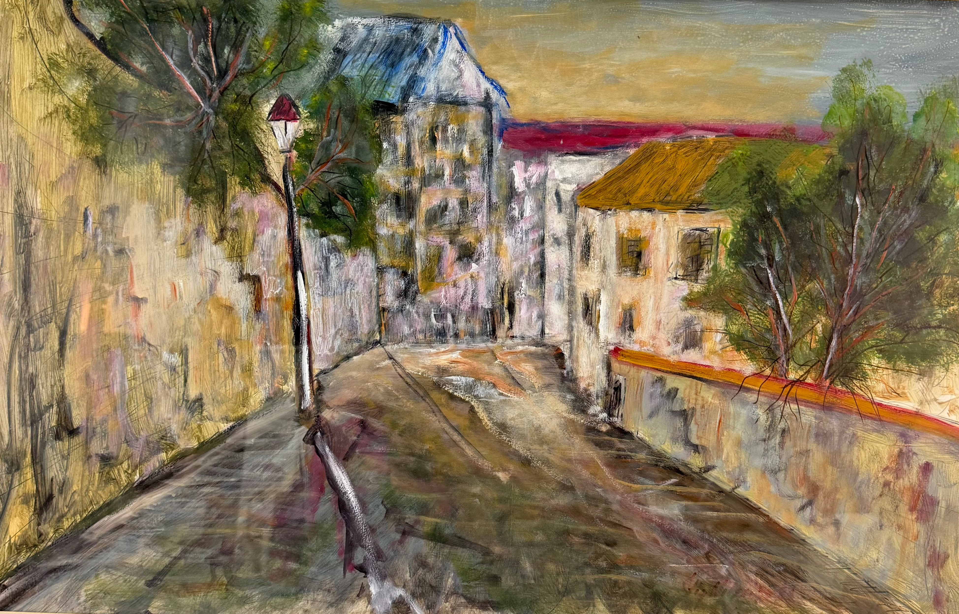 STIG NILSSON. AKVARELL - stadsmiljö, otydligt signerad.