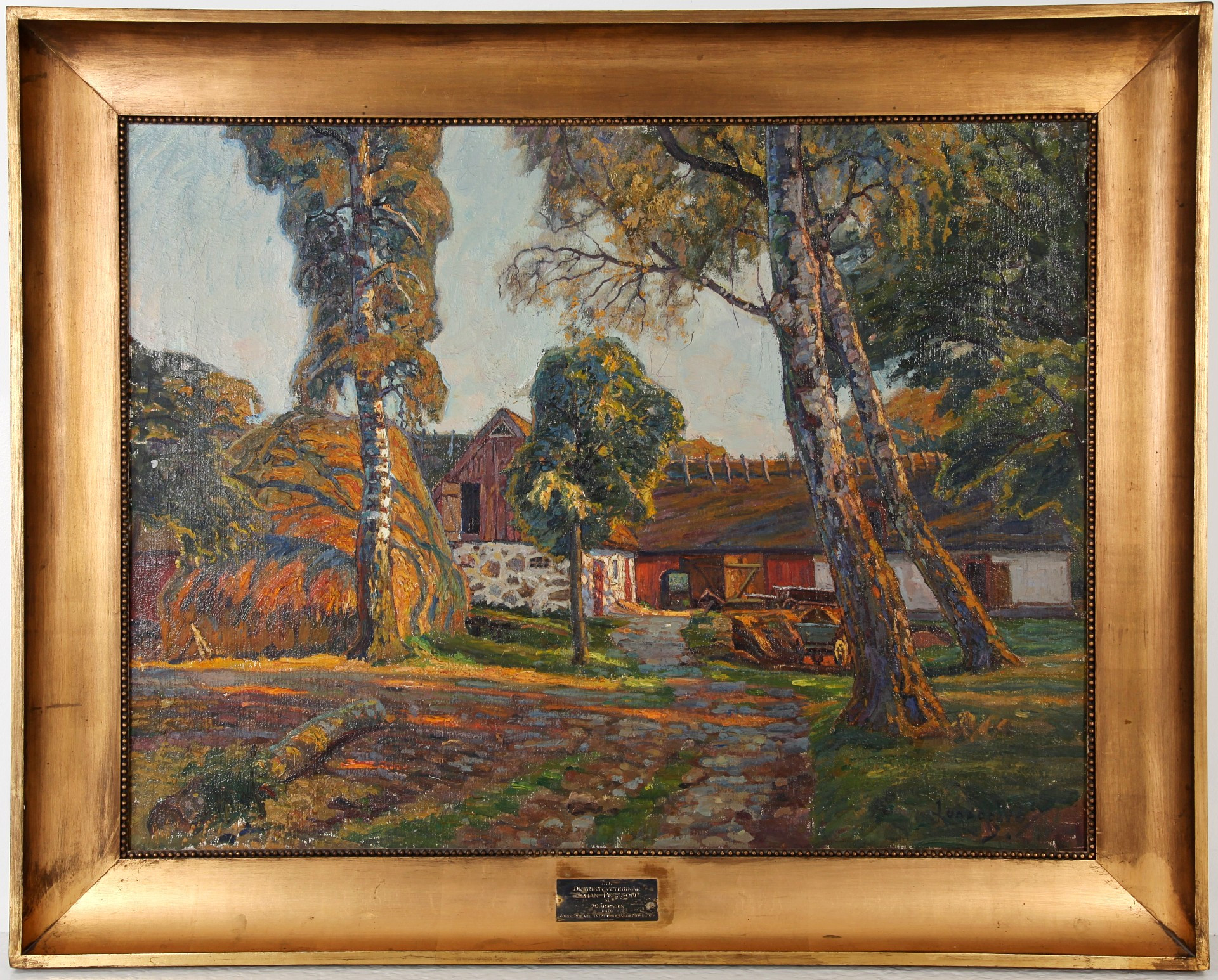 JUSTUS LUNDEGÅRD. 1860-1924. Olja på duk, 92 x 114 cm, signerad.