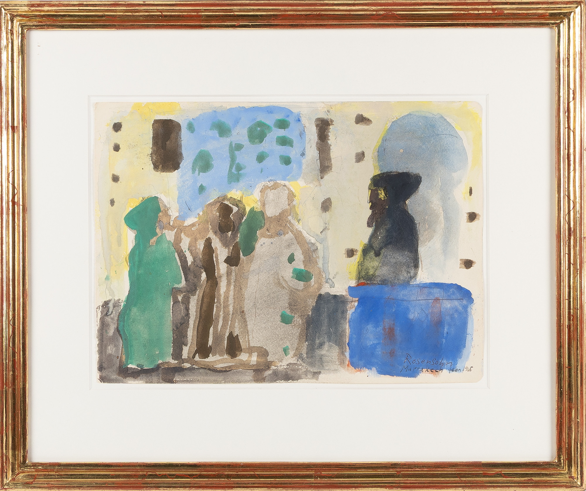 LENNART ROSENSOHN. Gouache på papper, signerad Marrakech febr 1965.