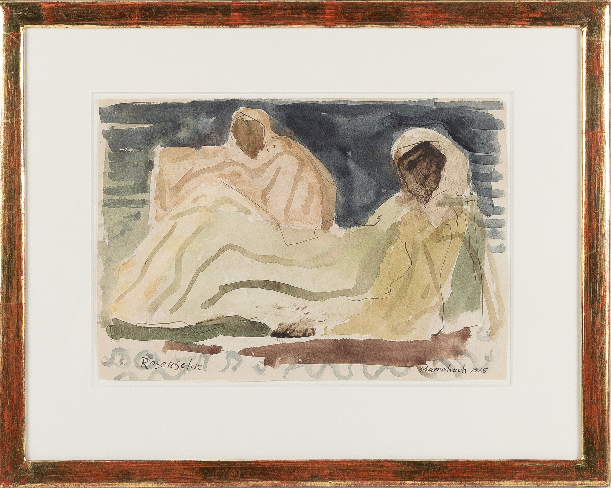 LENNART ROSENSOHN. Gouache på papper, signerad Marrakech 1965.