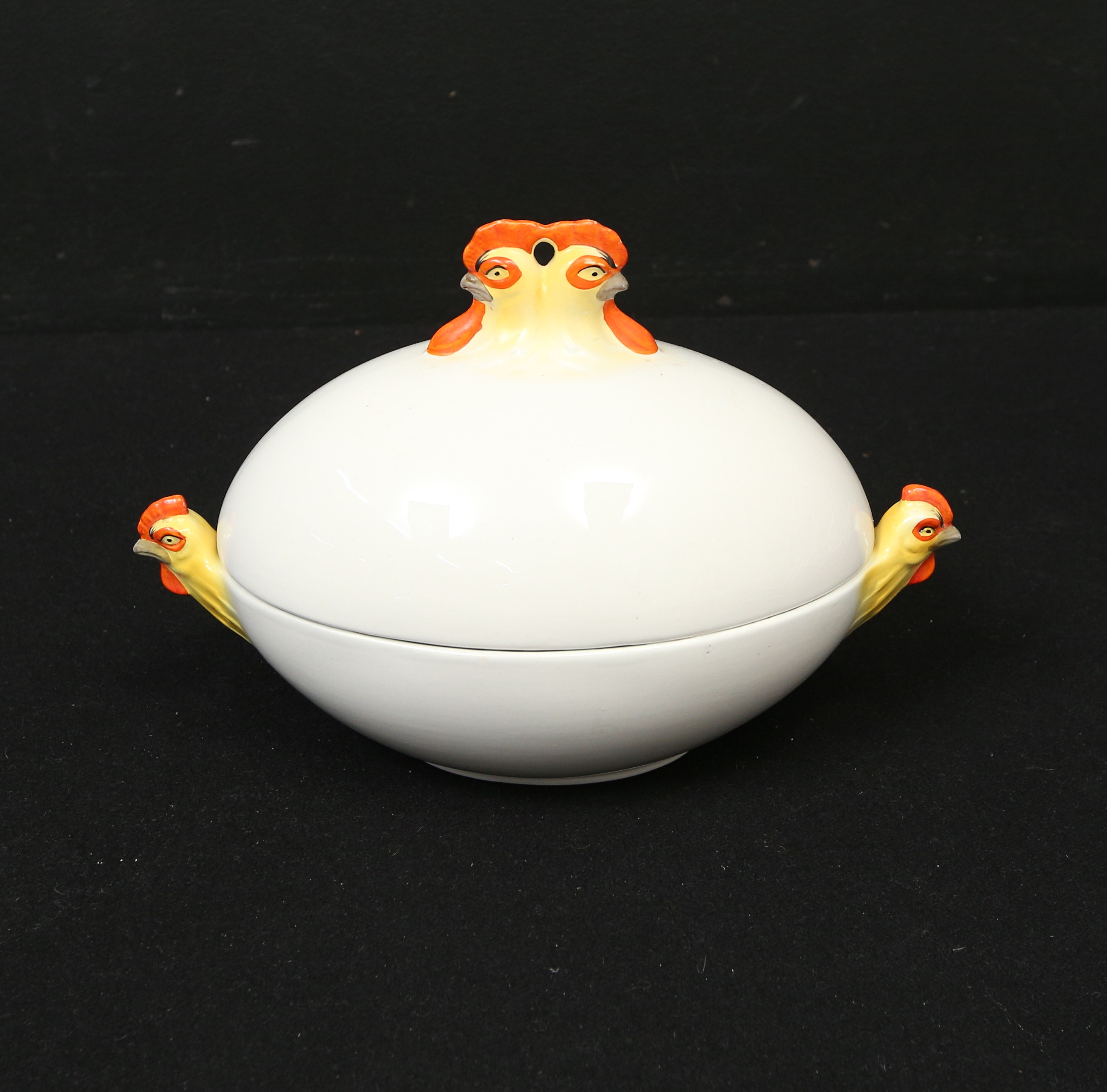 ÄGGHÖNA, flintgods, Gustafsberg, original, 1900-tal.