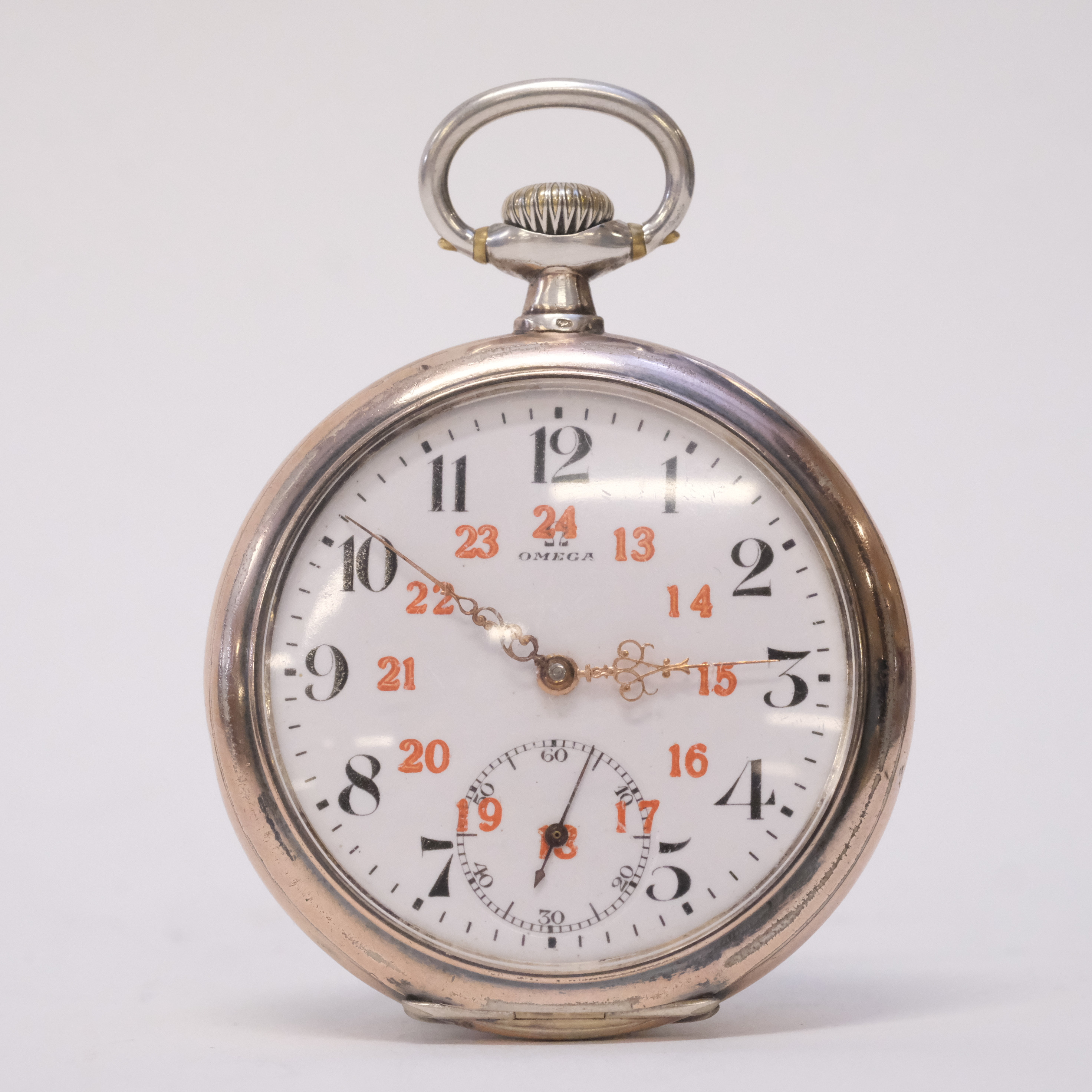OMEGA. FICKUR. SILVERBOETTER. ÅR 1916.