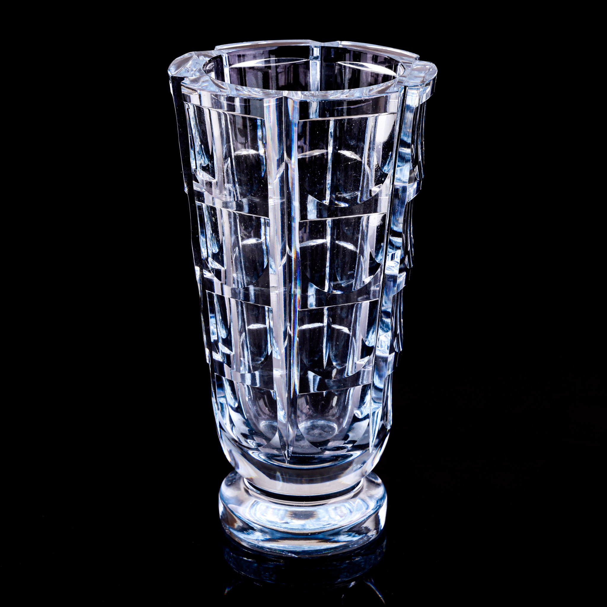SIMON GATE. Vas, glas, "Tusen fönster", Orrefors, signerad.