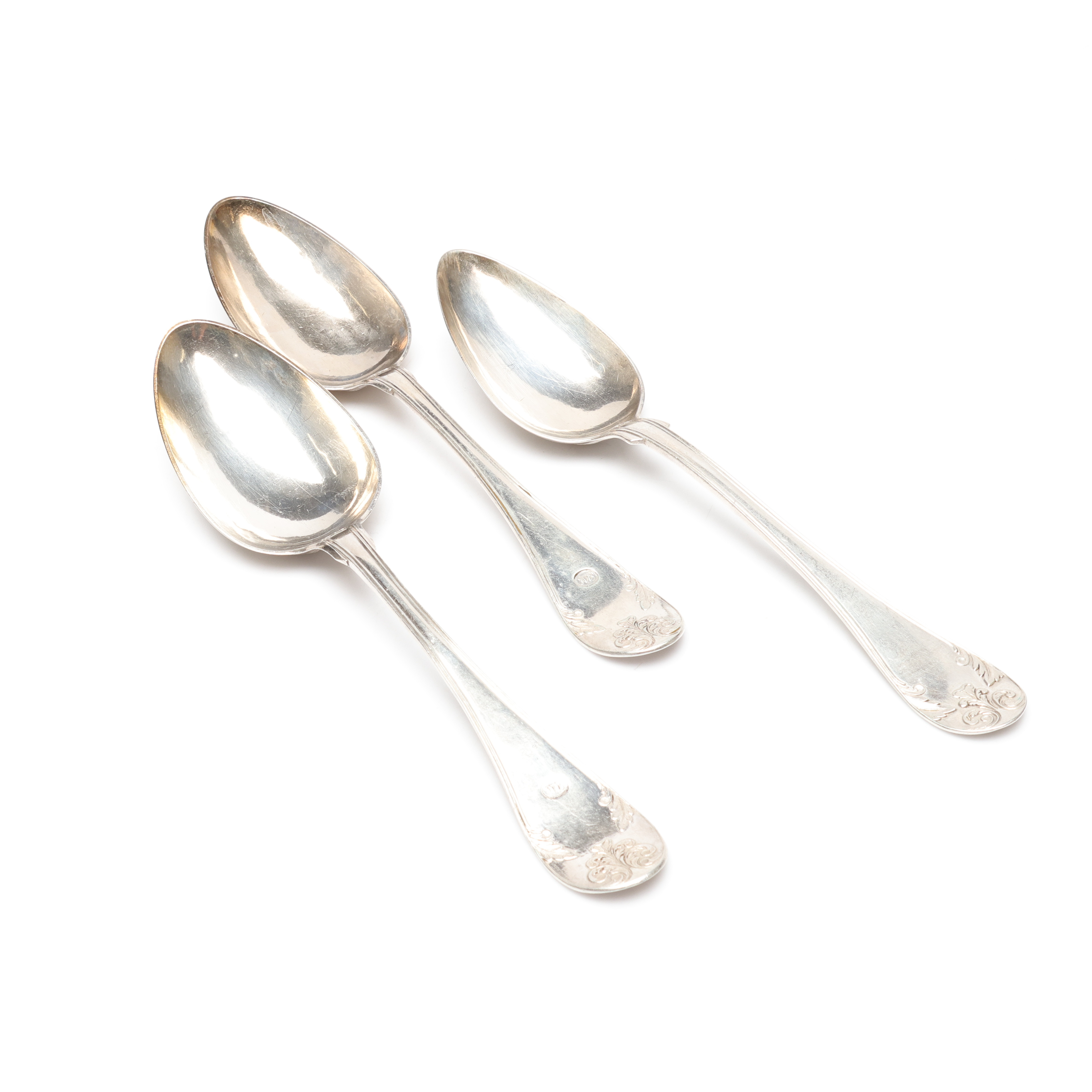 SKEDAR, 3 st, silver, vikt ca 154 gram, 1800-tal.