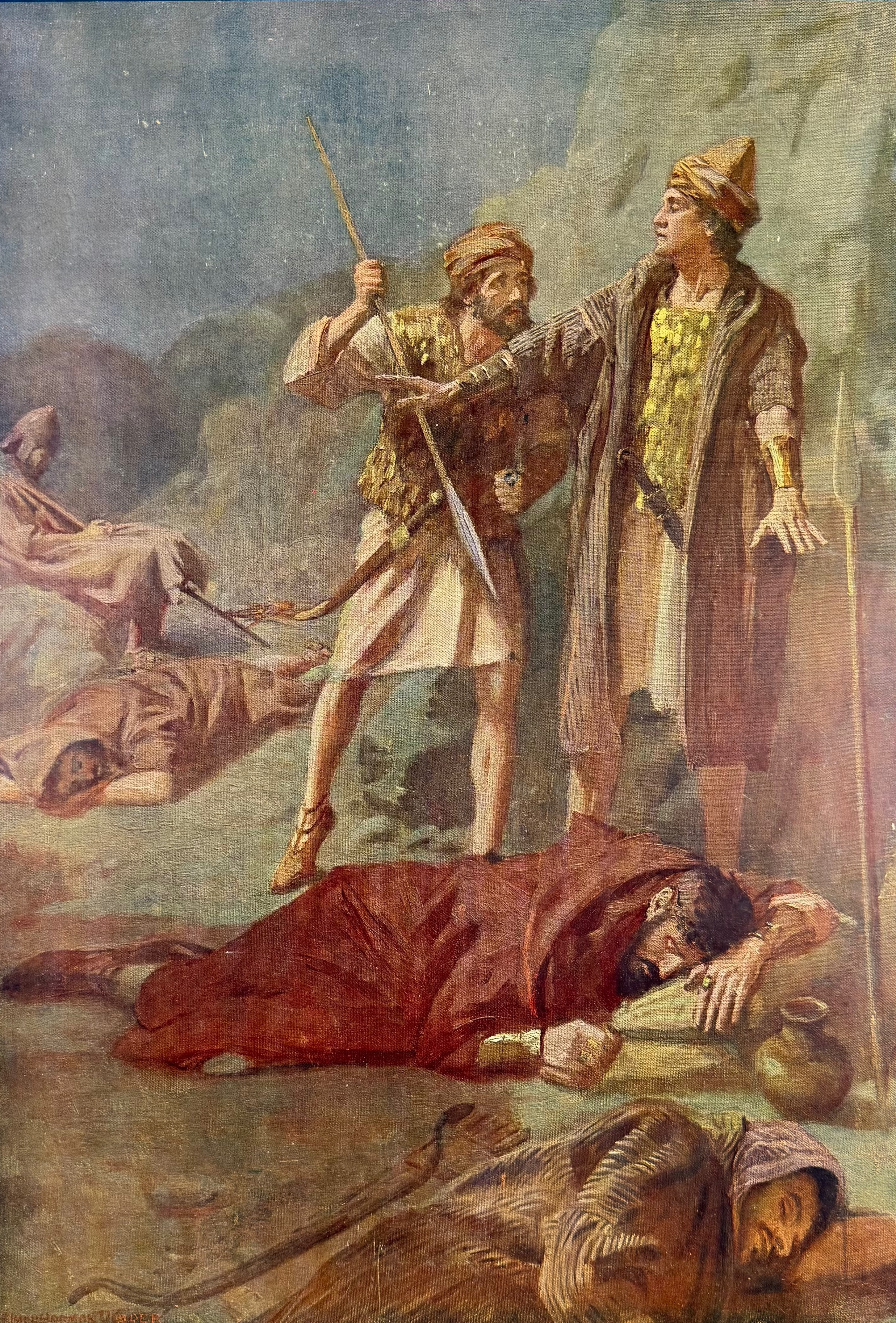 SKOLPLANSCH - "David räddar Saul" P.A Norsteds & söners Förlag.
