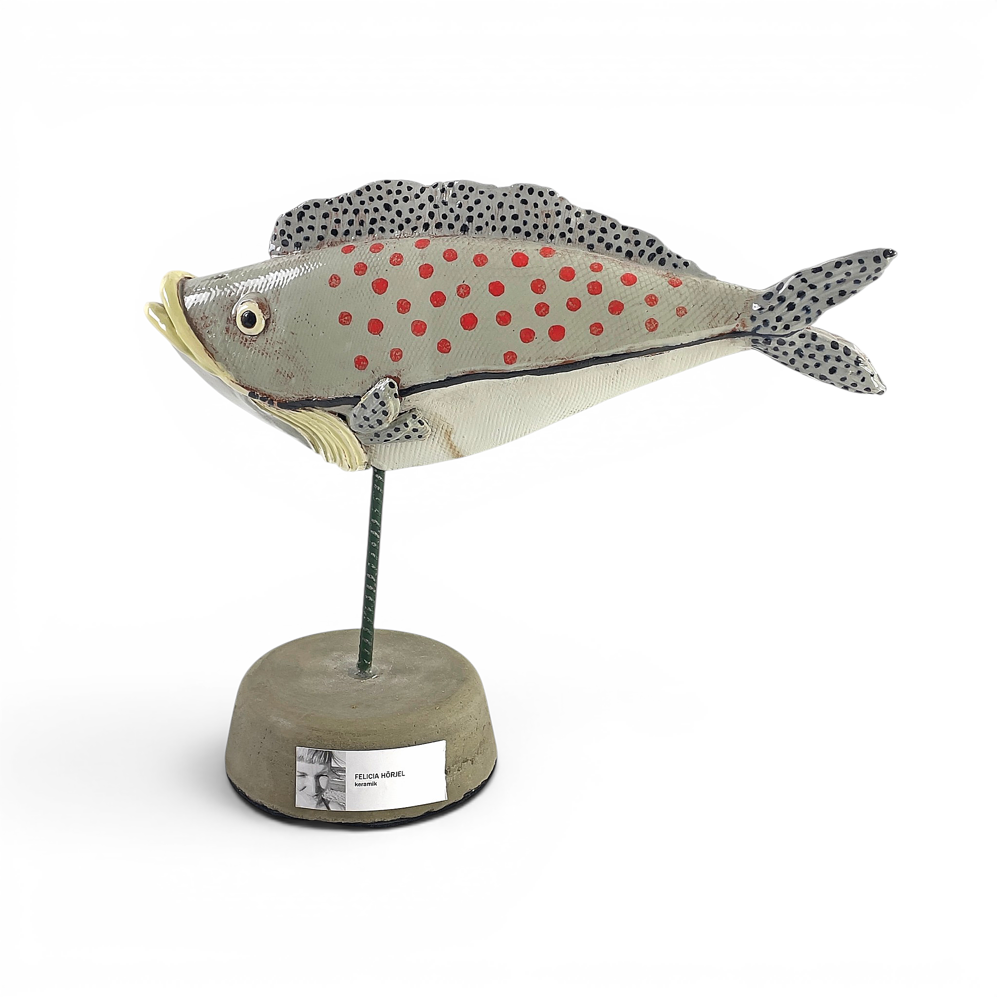 FELICIA HÖRJEL (f. 1987), Skulptur, keramik, Fisk, osignerad - fäst kort med namn på foten.